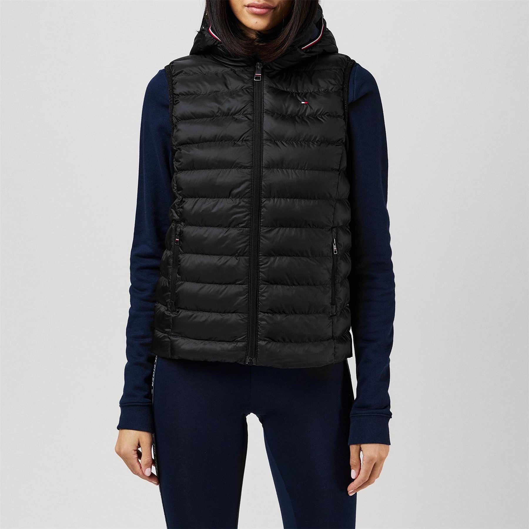 Tommy Hilfiger Heritage Low Down Duck Down Detachable Hood Sleeveless Short Puffer Jacket