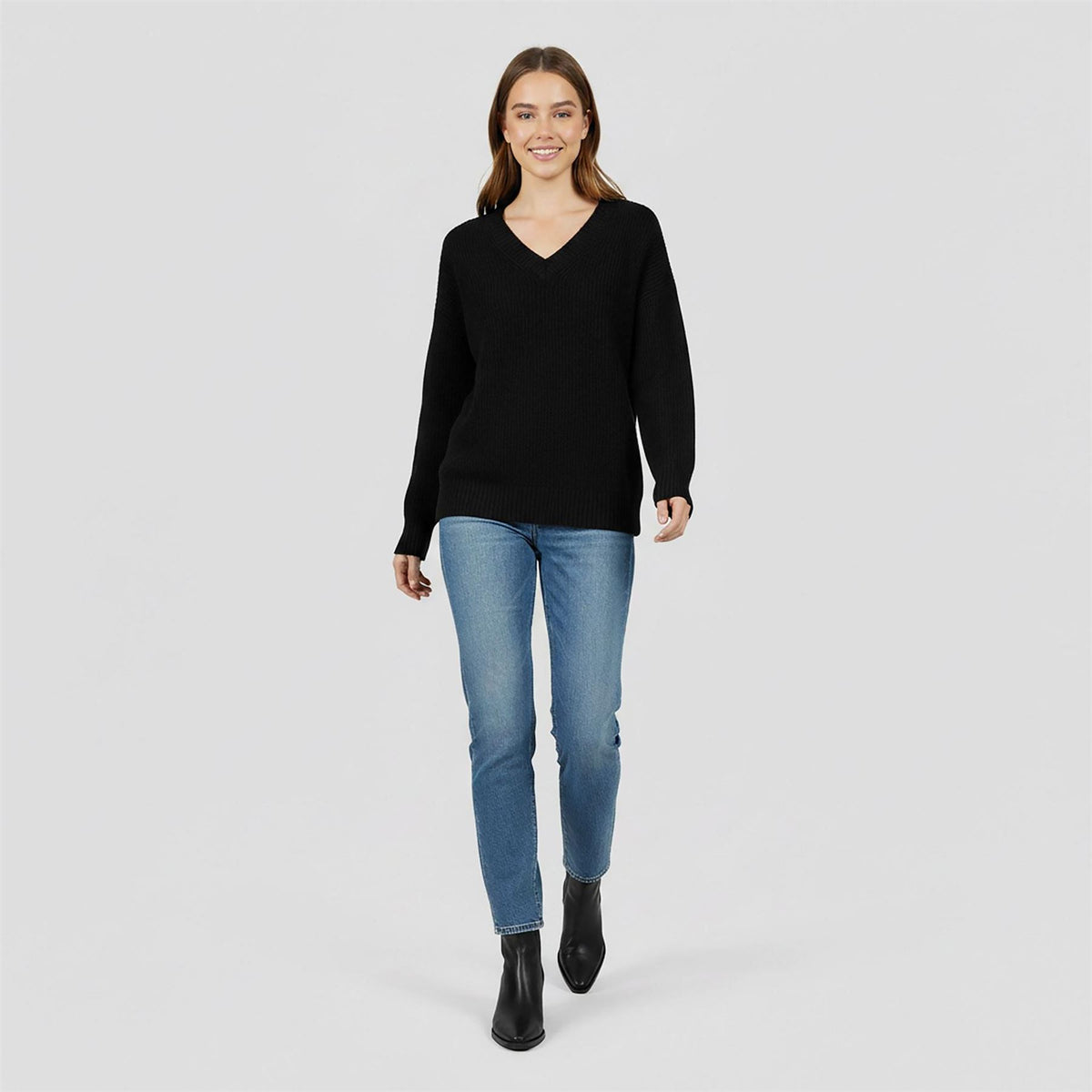 Levis Petal V Neck Quarter Zip Knitted Top