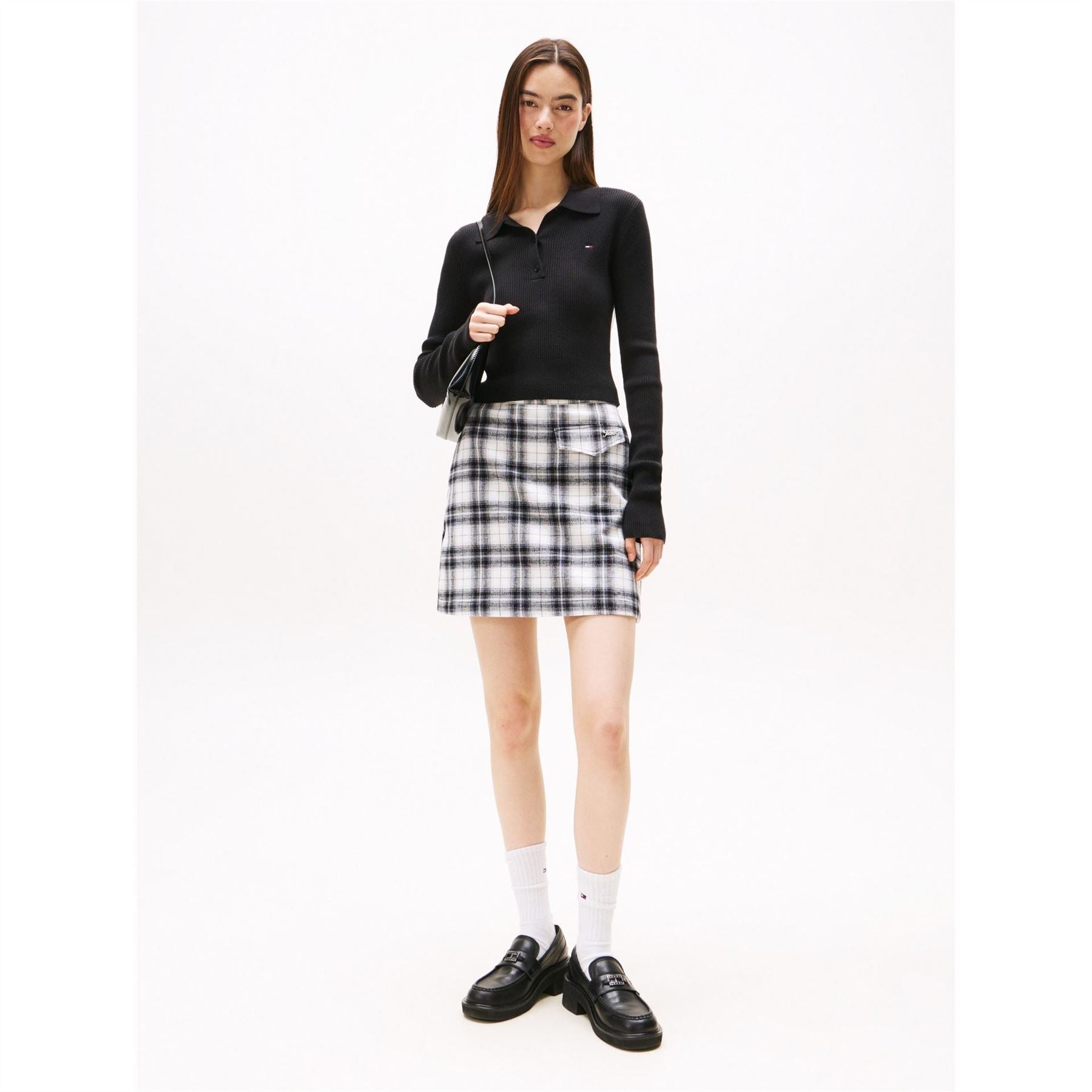 Tommy Jeans Collared Neck Long Sleeve Button Placket Sweater