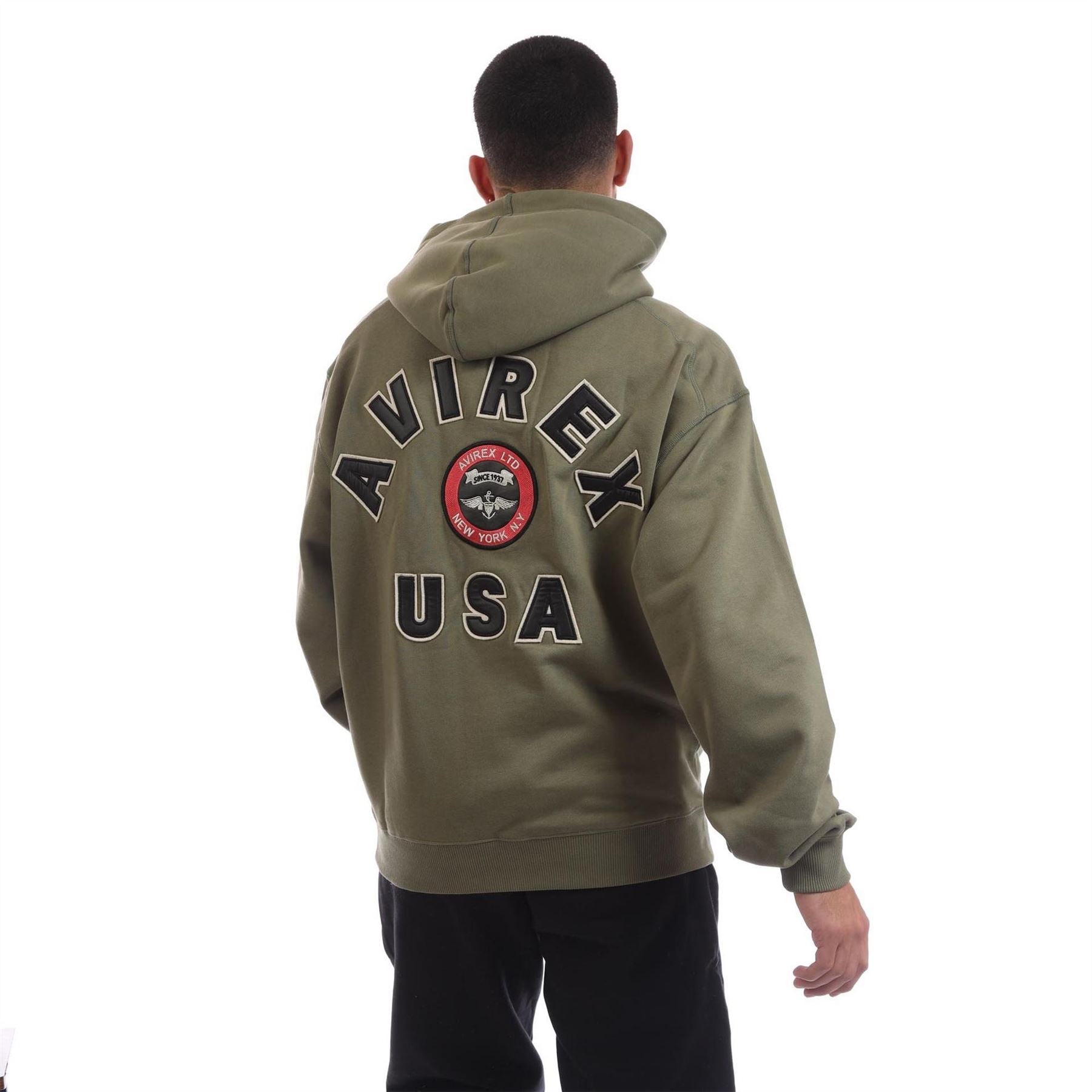 Avirex Belmont Embroidered Hooded Long Sleeve Sweatshirt