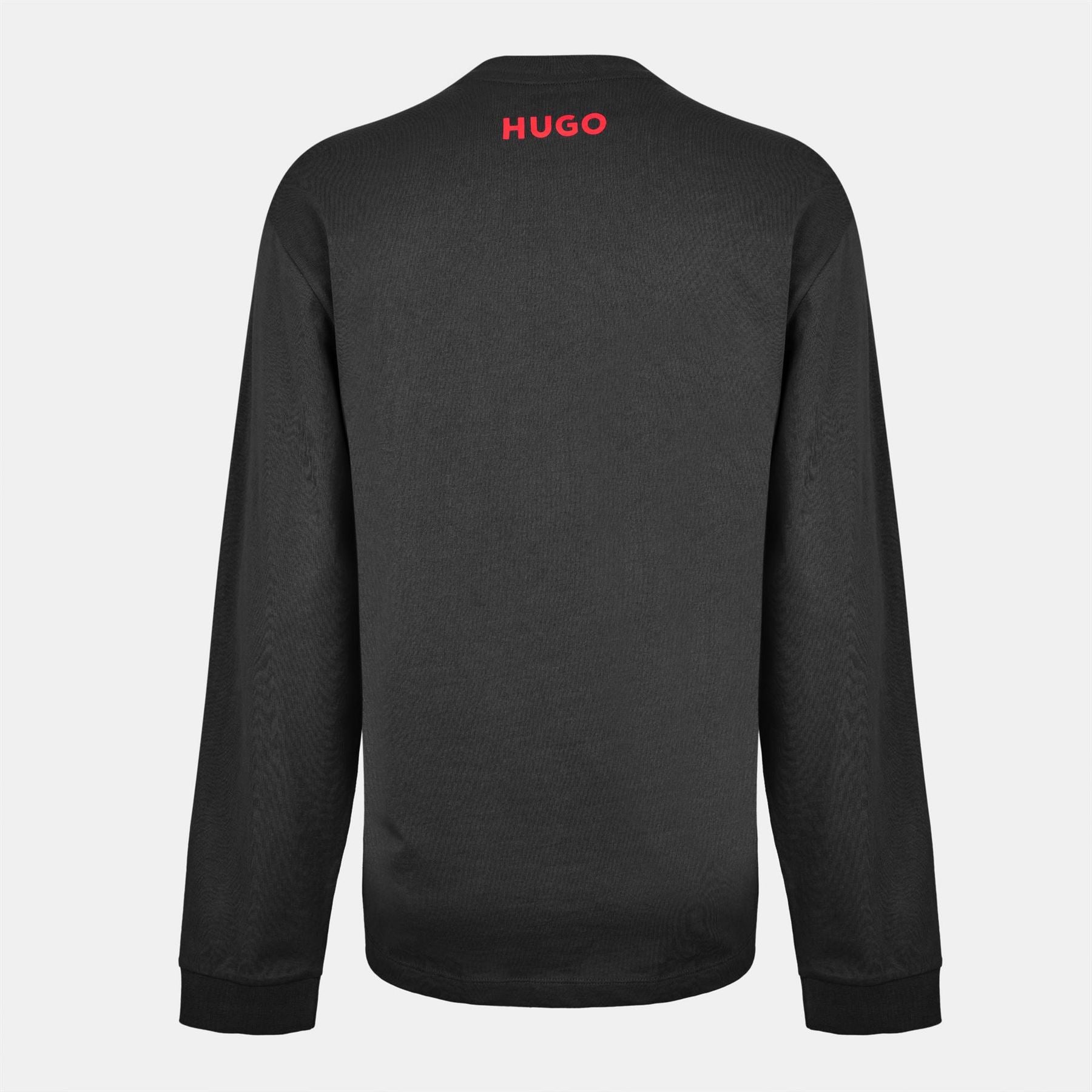 Hugo Text Graphic Crew Neck Long Sleeve Jersey T-Shirt