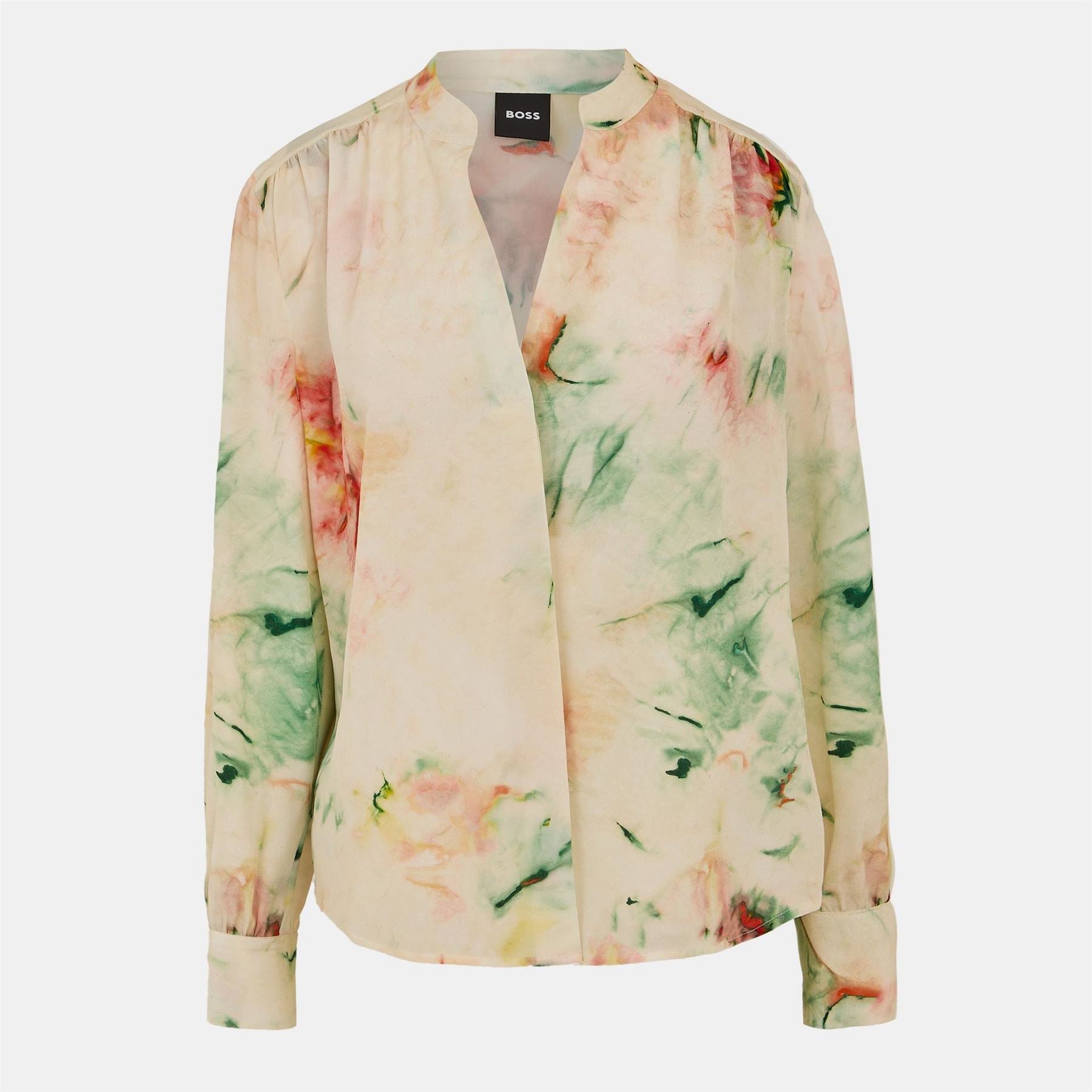 Boss Water Color Patterned Long Sleeve Blouse