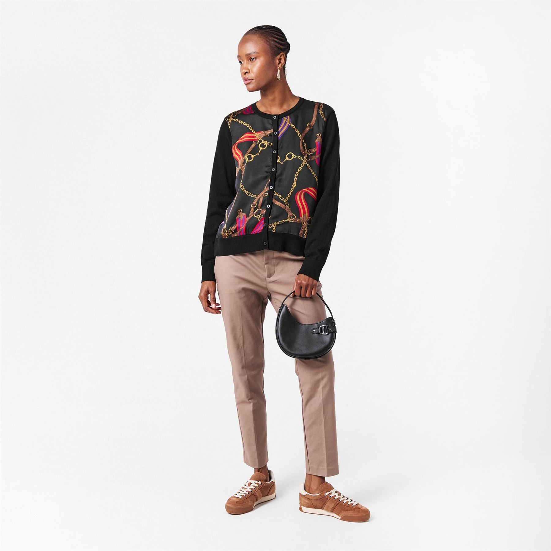 Lauren by Ralph Lauren Ofryah Real Leather Crew Neck Jumper