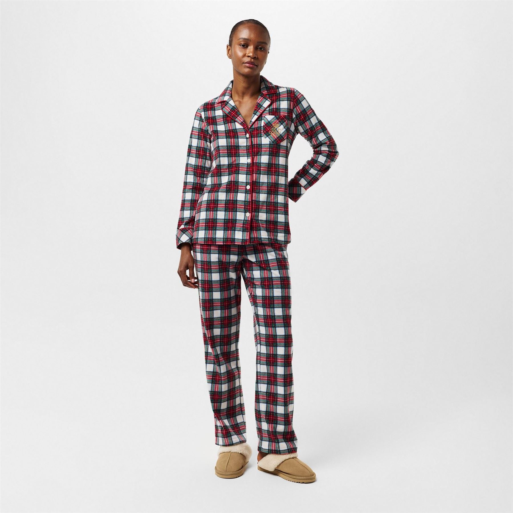 Lauren by Ralph Lauren Collared Neck Long Sleeve Pyjama Set