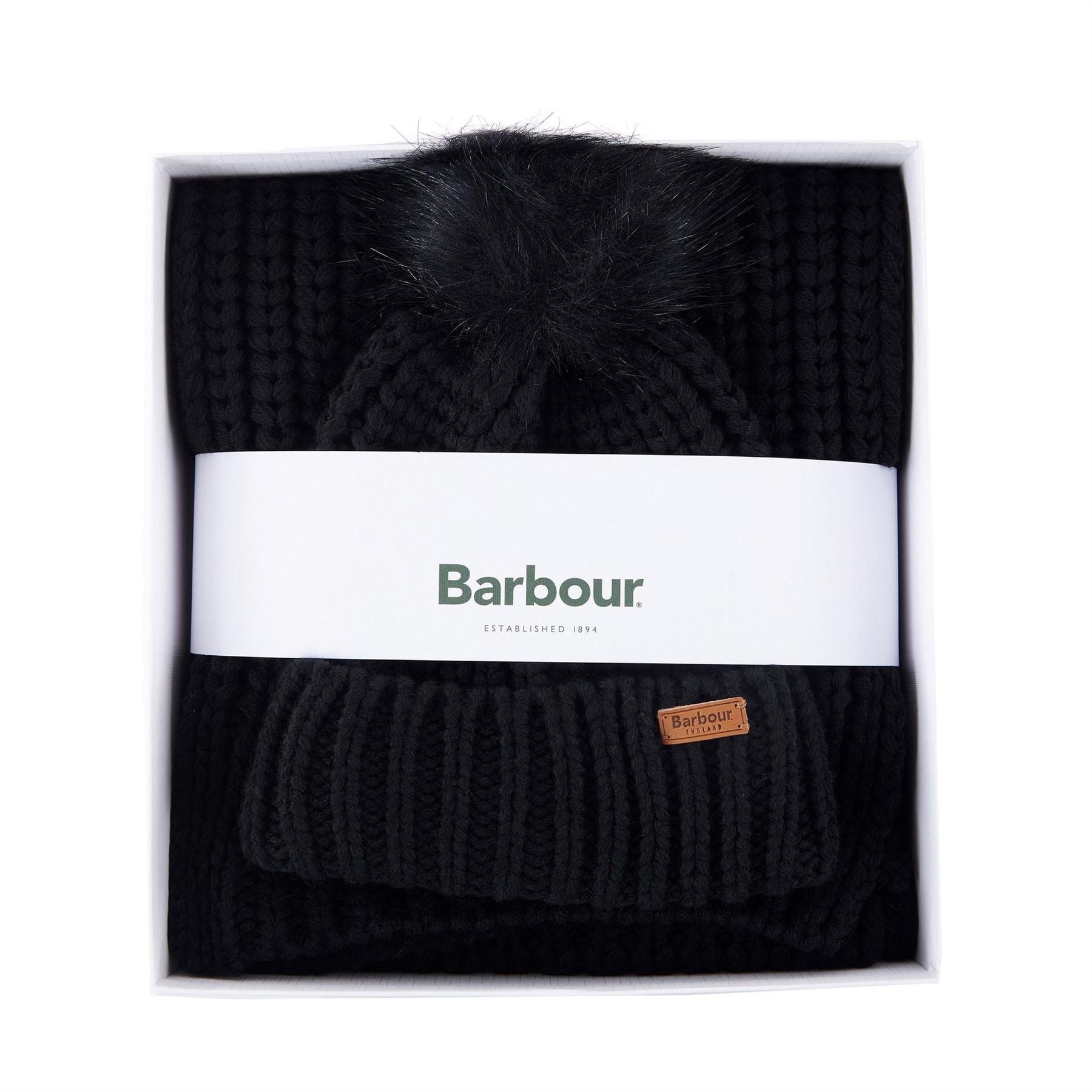 Barbour Beanie  And  Scarf Gift Set