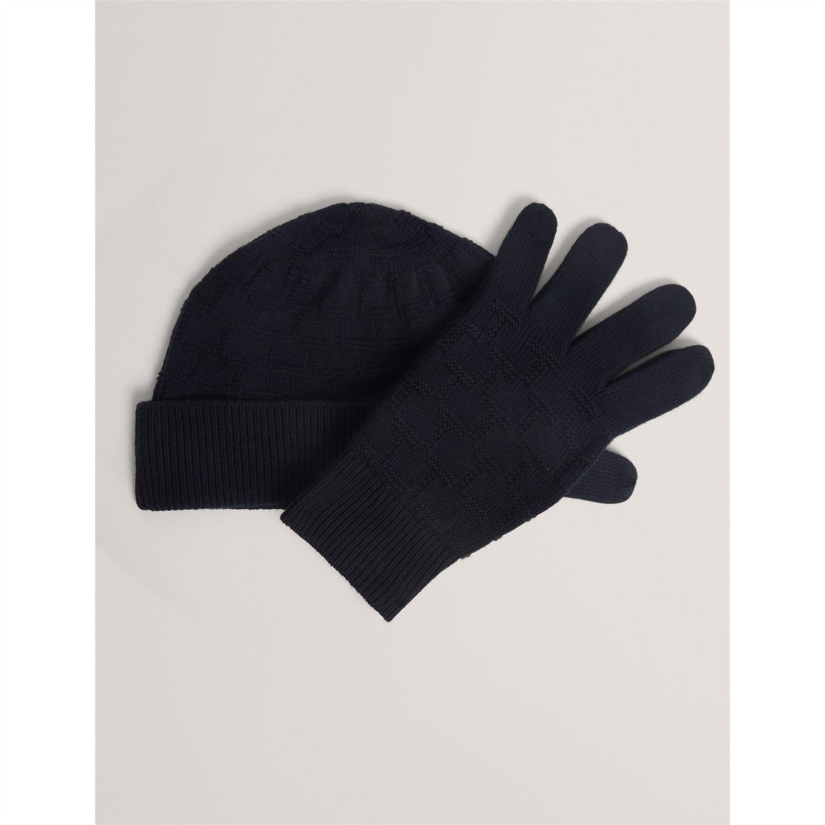Ted Baker Check Hat And Glove Set
