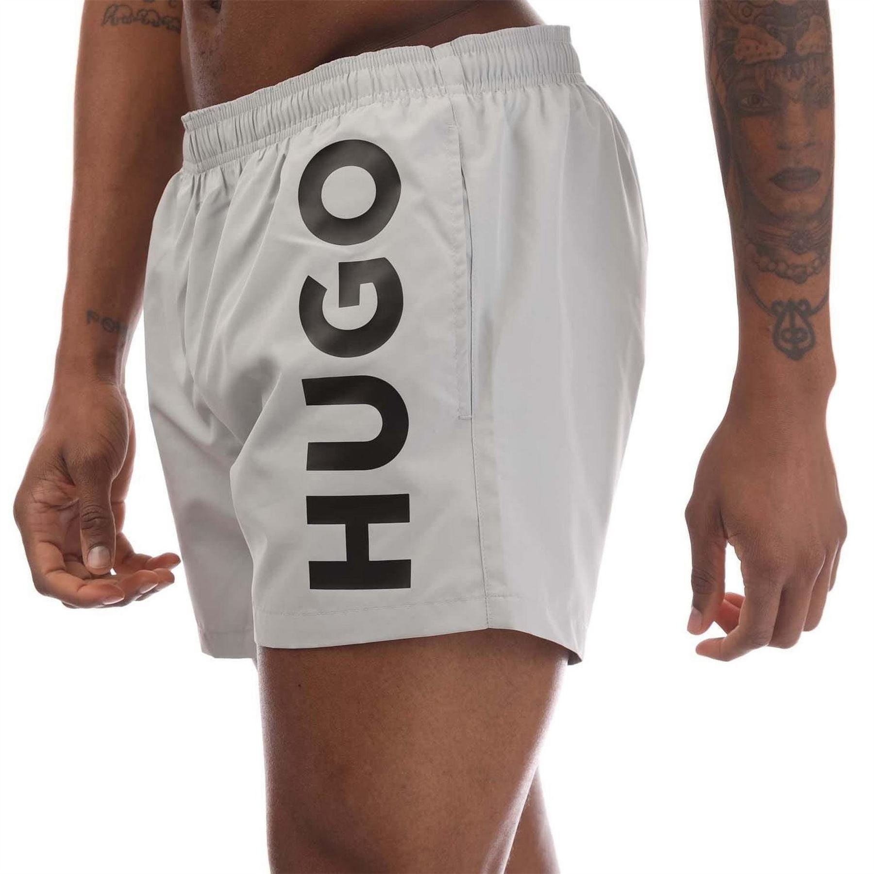 Hugo Logo Print Swim Shorts