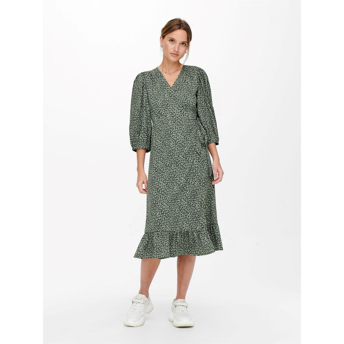 Only Olivia V-Neck Midi Wrap Dress