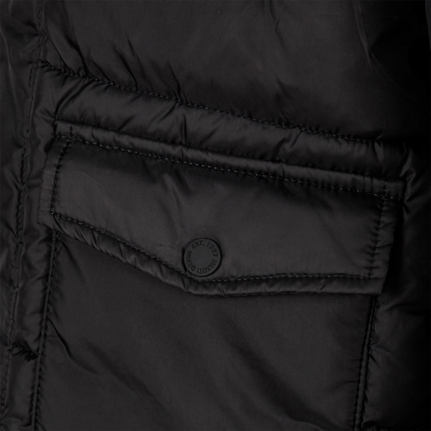 Minoti Boys Long Padded Coat With Hood And Snap Details Black