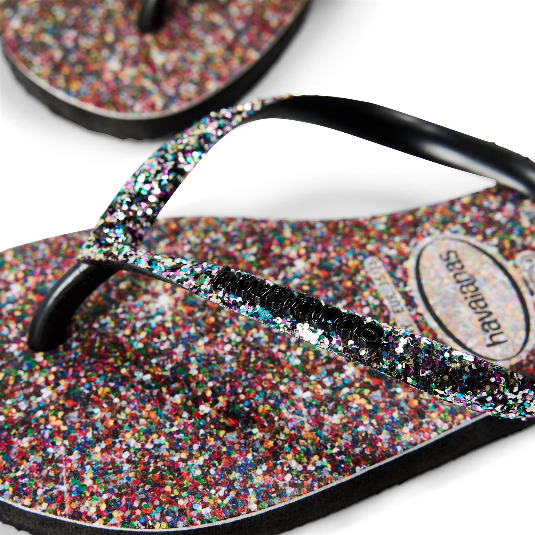 Havaianas Slim Carnaval Black 33 34 Flip Flops Unisex Kids