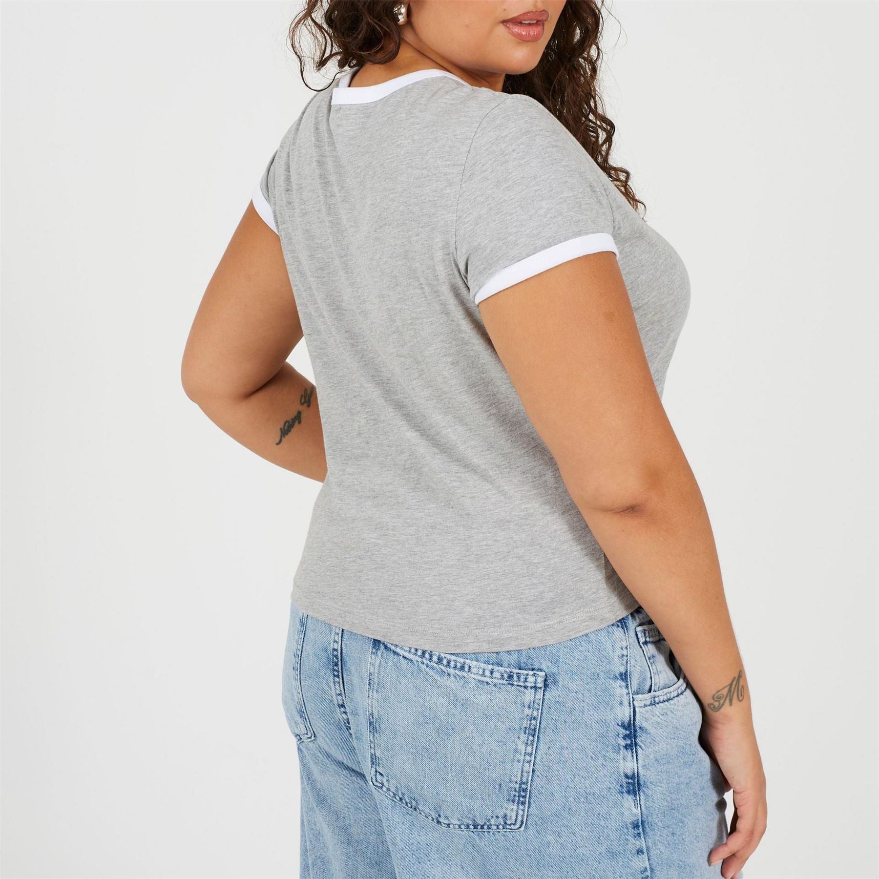 Brave Soul Plus Size Short Sleeve Chest Pocket T Shit With Contrast Neck And Sleeve Rib