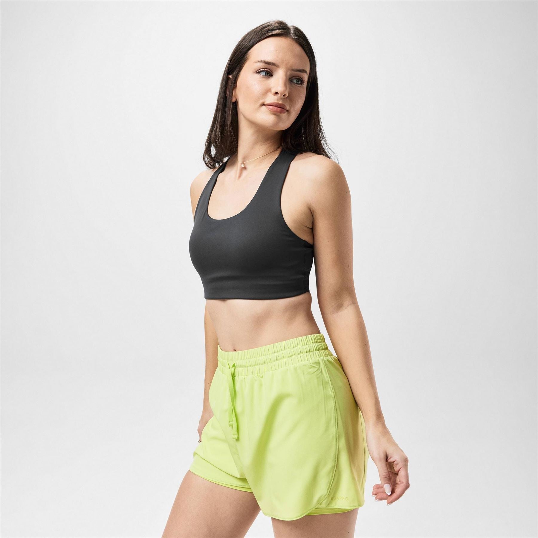 USA Pro Cropped Scoop Neck Compression Bra