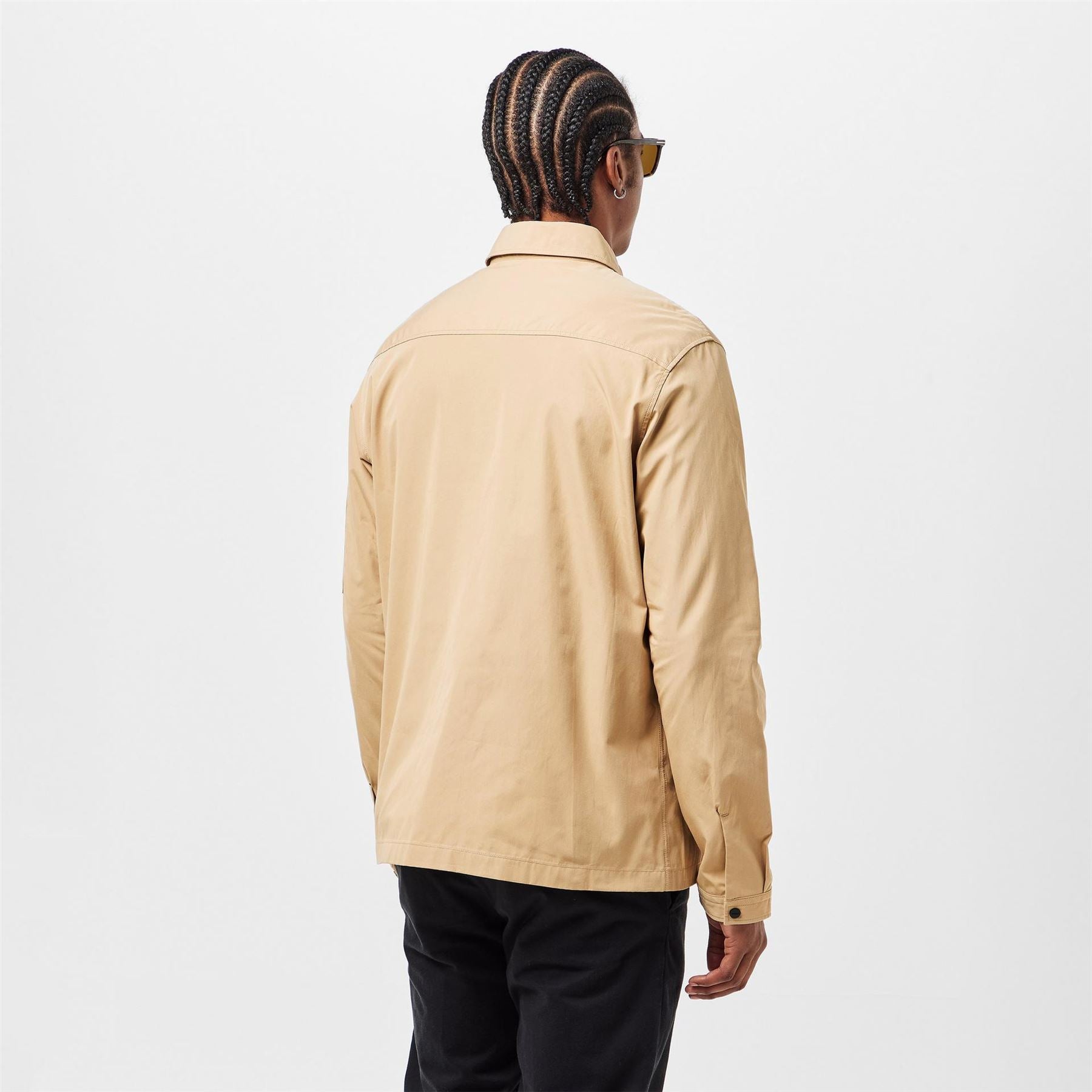 Hugo HUGO Emmond Cotton Long Sleeve Zip Overshirt   Contemporary Design with Logo Detail