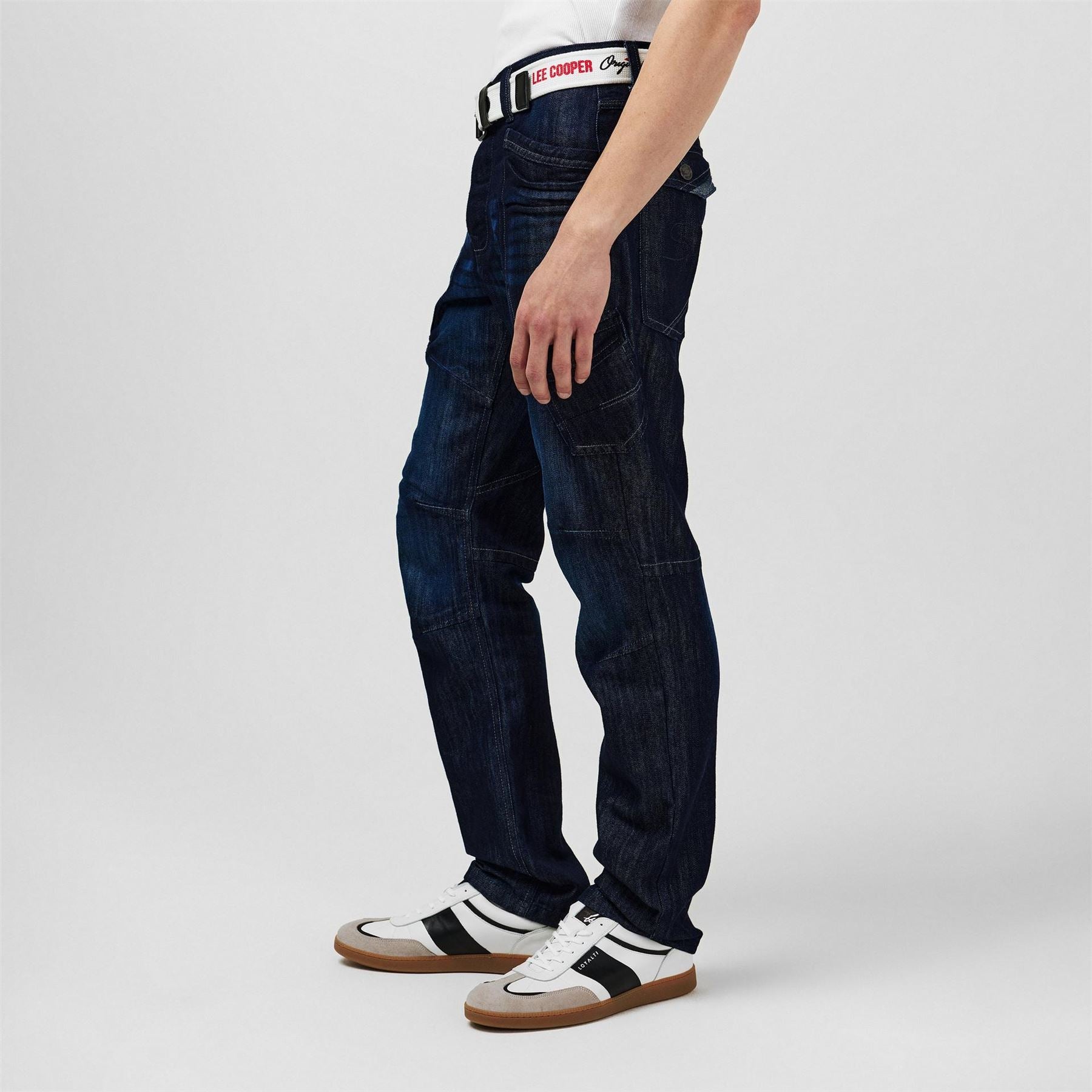 Lee Cooper Mens Belted Cargo Jeans