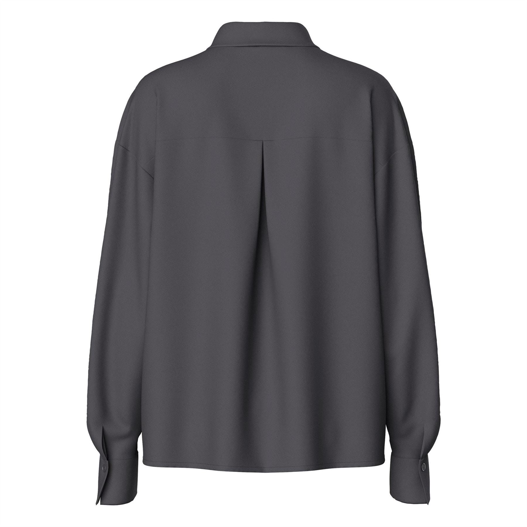 Pieces Relaxed Fit Long Sleeve Cuff Shirt