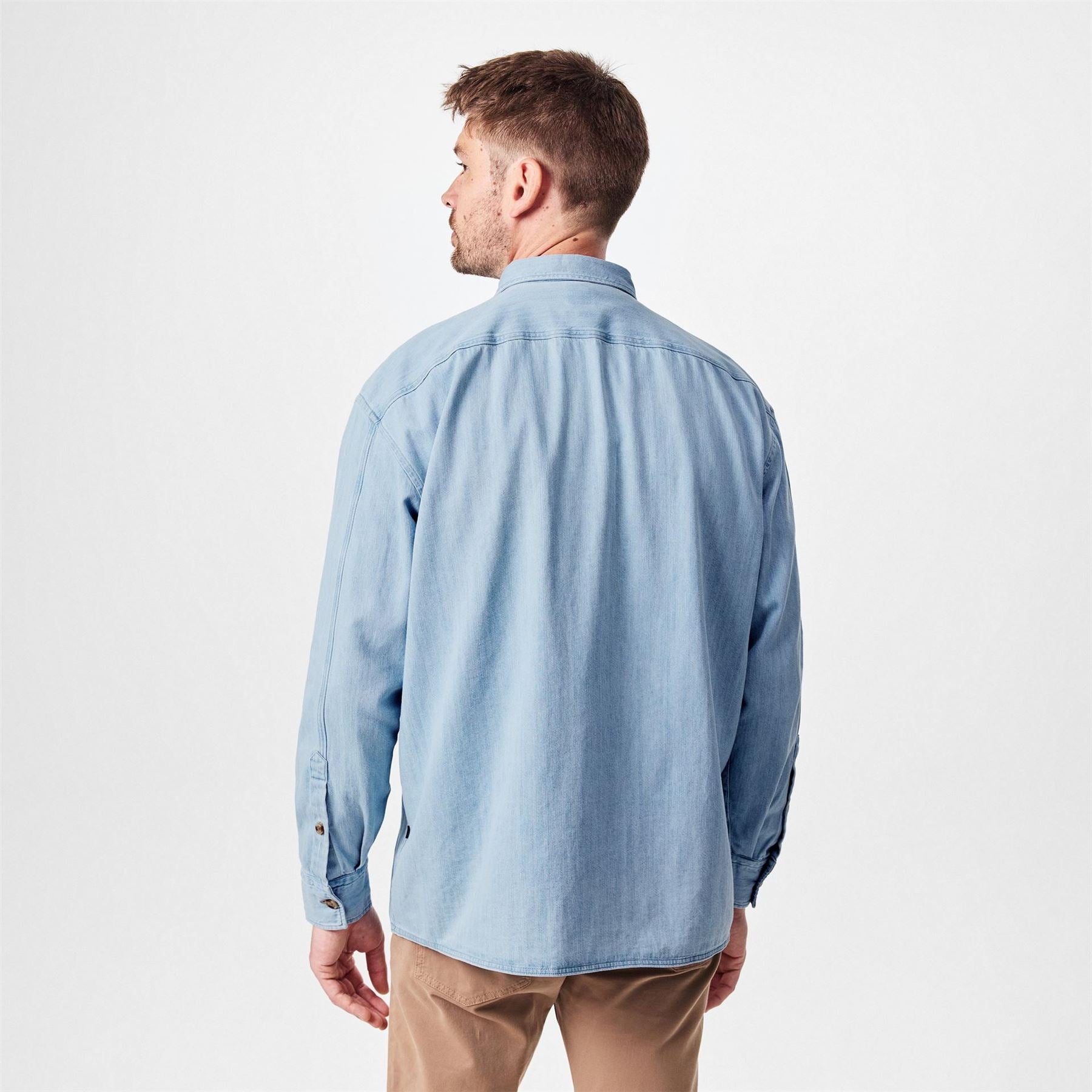 Boss Hbb Hcory Denim Patterned Long Sleeve Shirt