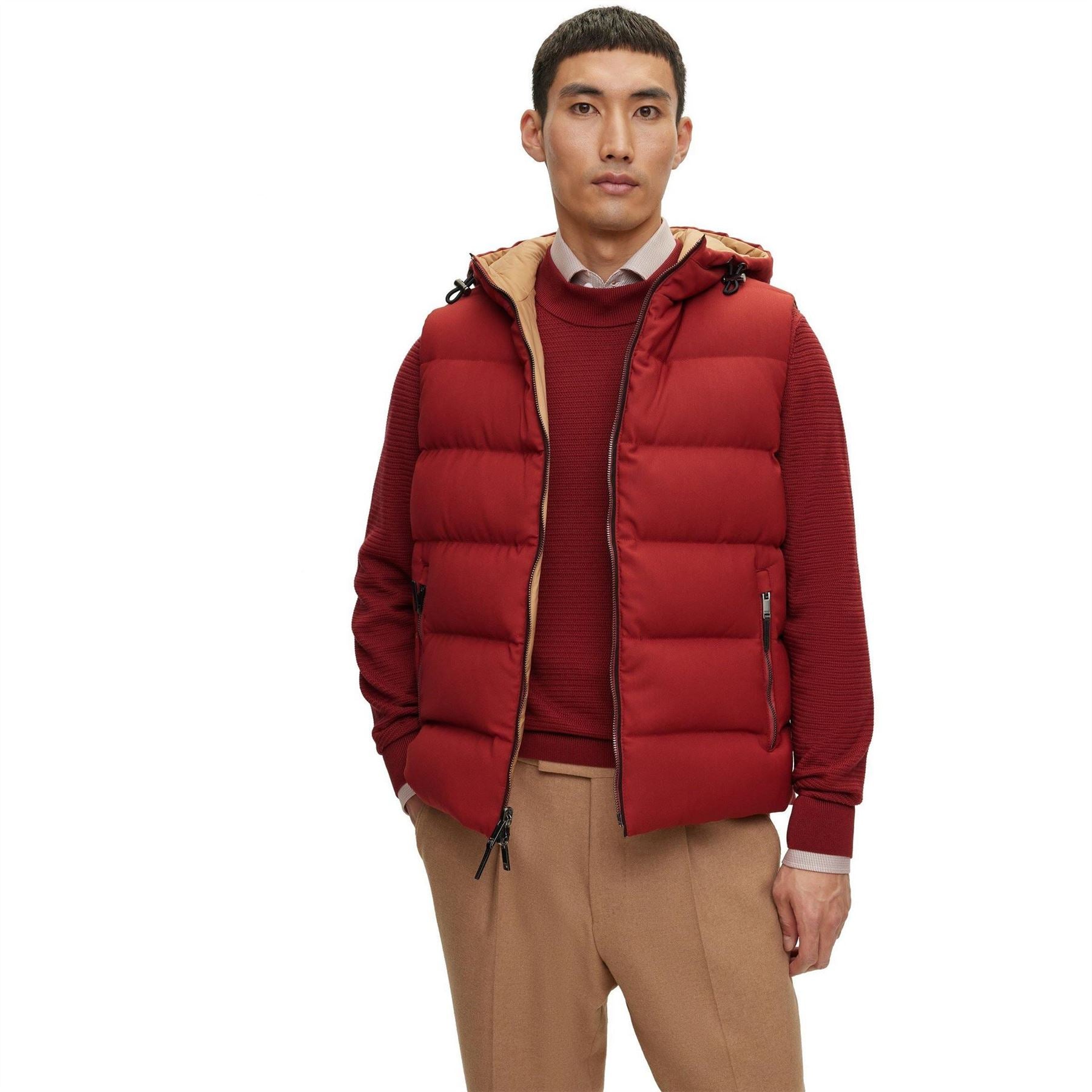 Boss Ciro Solid Patterned Hooded Softshell Jacket