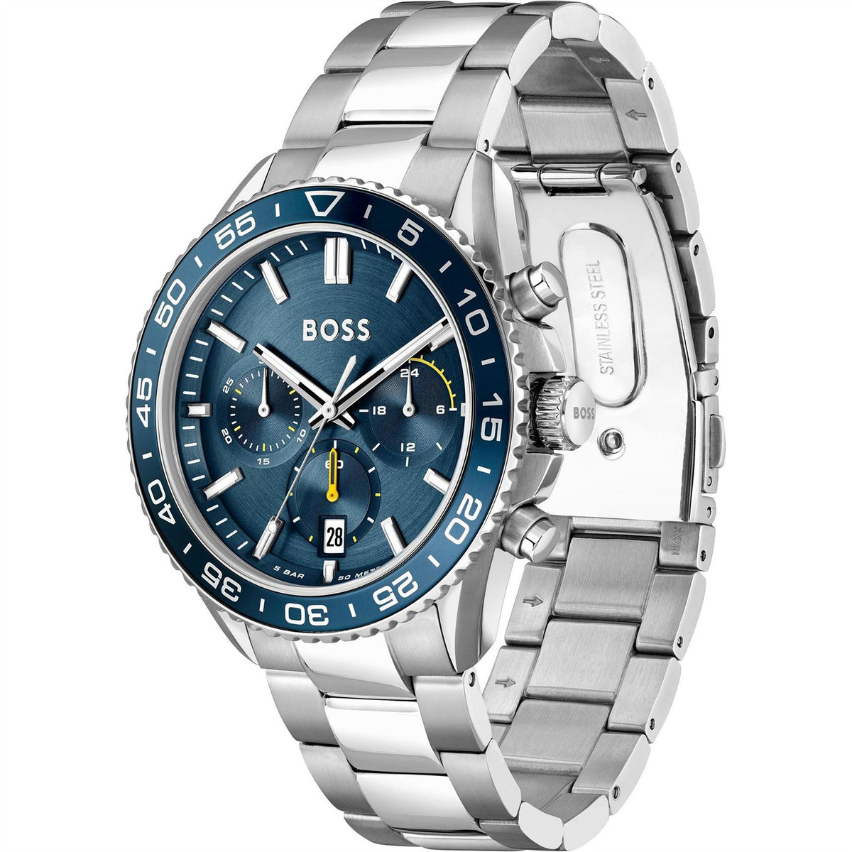 Boss Runner Chronograph Stainless Steel Water Resistant Analogue Quartz Watch