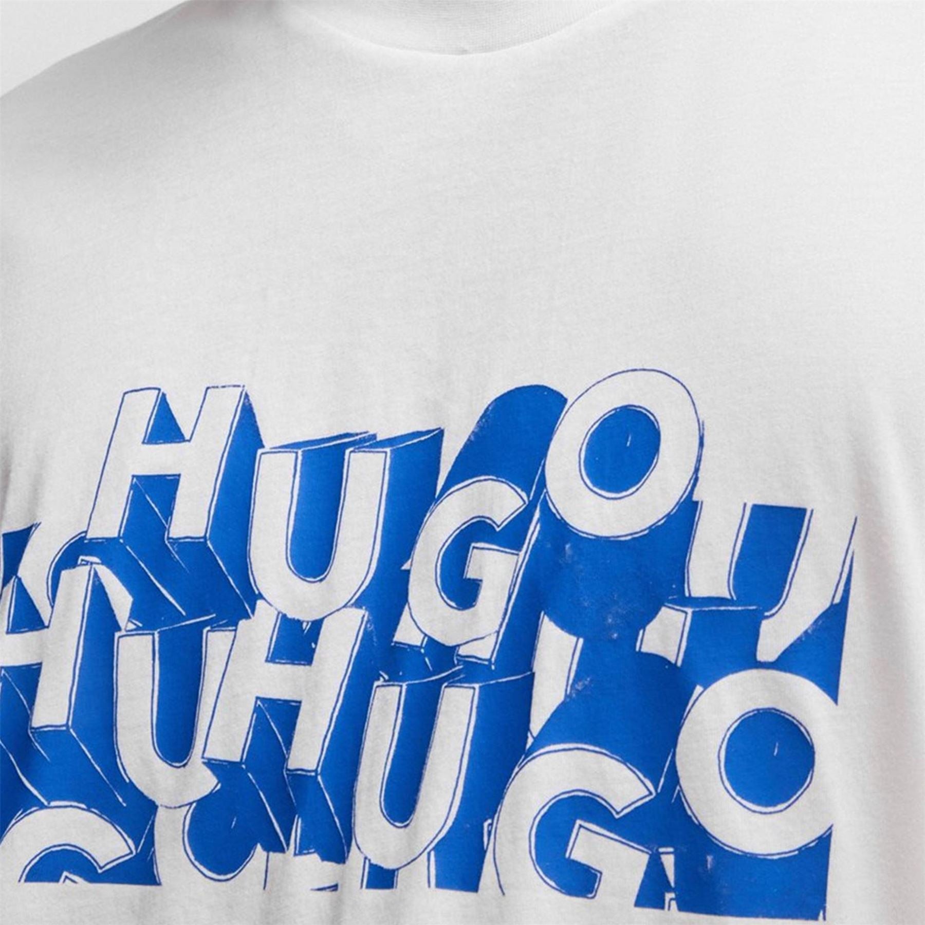 Hugo Regular Fit Crew Neck Lettering T-Shirt