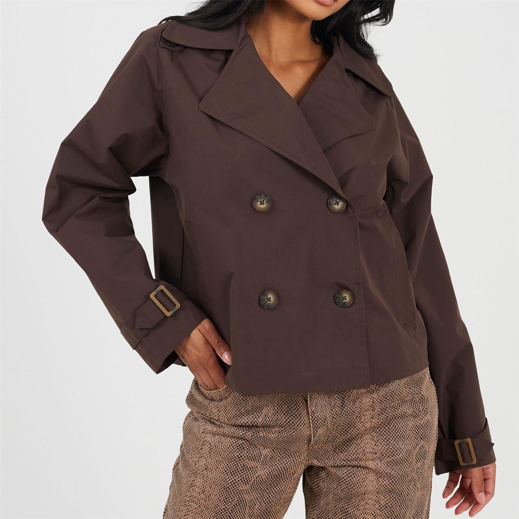 Brave Soul Double Breasted Classic Short Mac