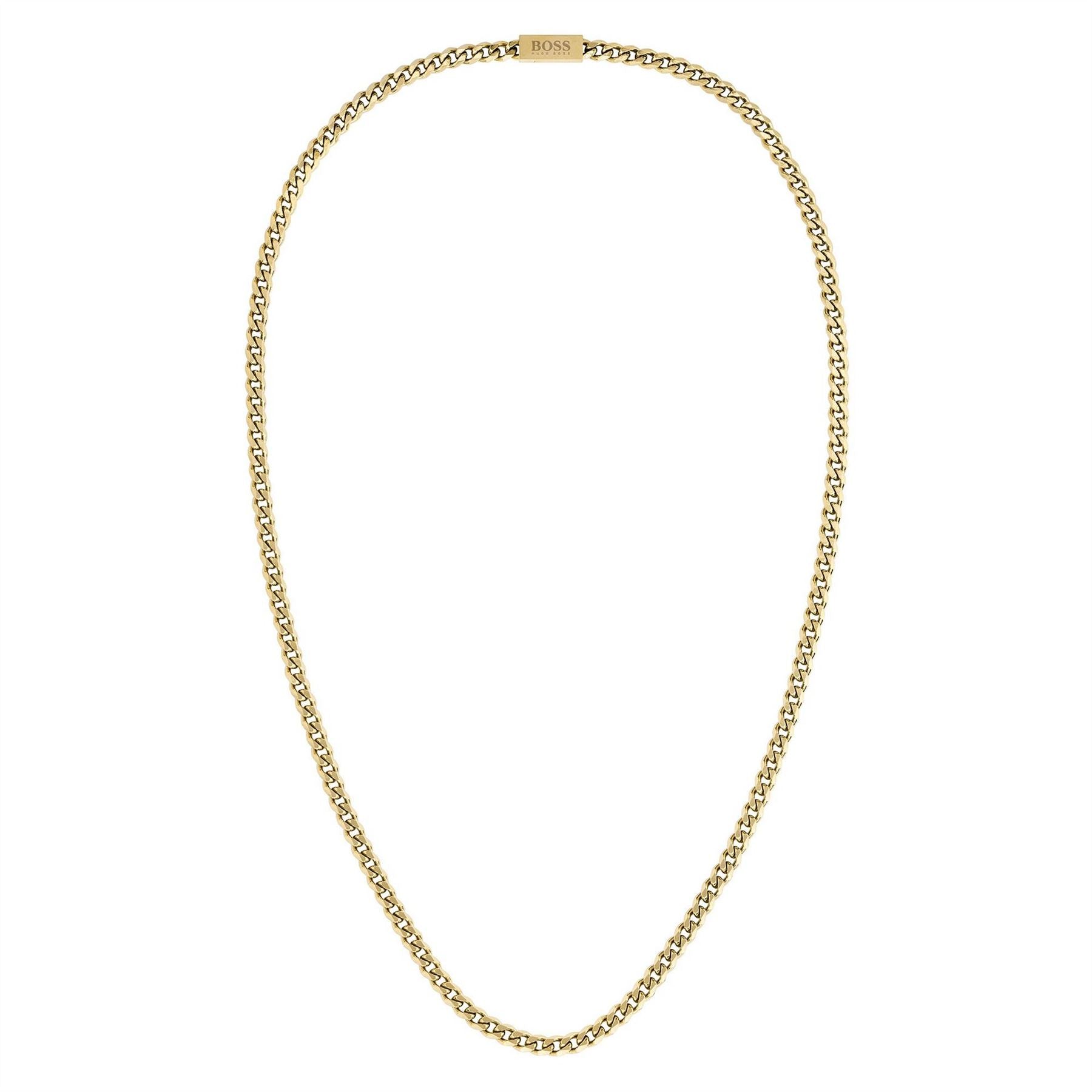 Boss Chain Gold Metallic Magnetic Closure Necklace