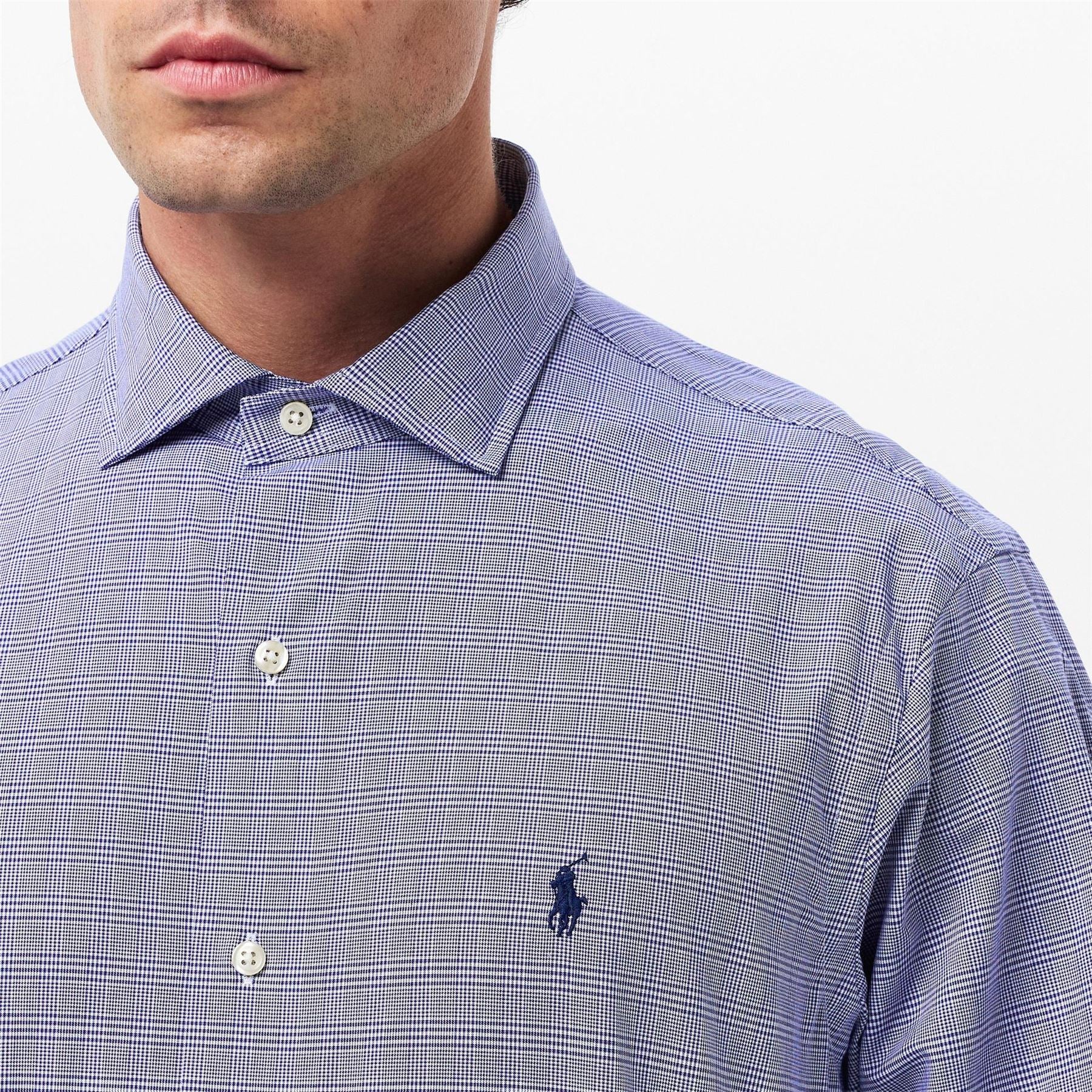 Polo Ralph Lauren Poplin Check Regular Fit Point Collar Cuff Sleeve Shirt