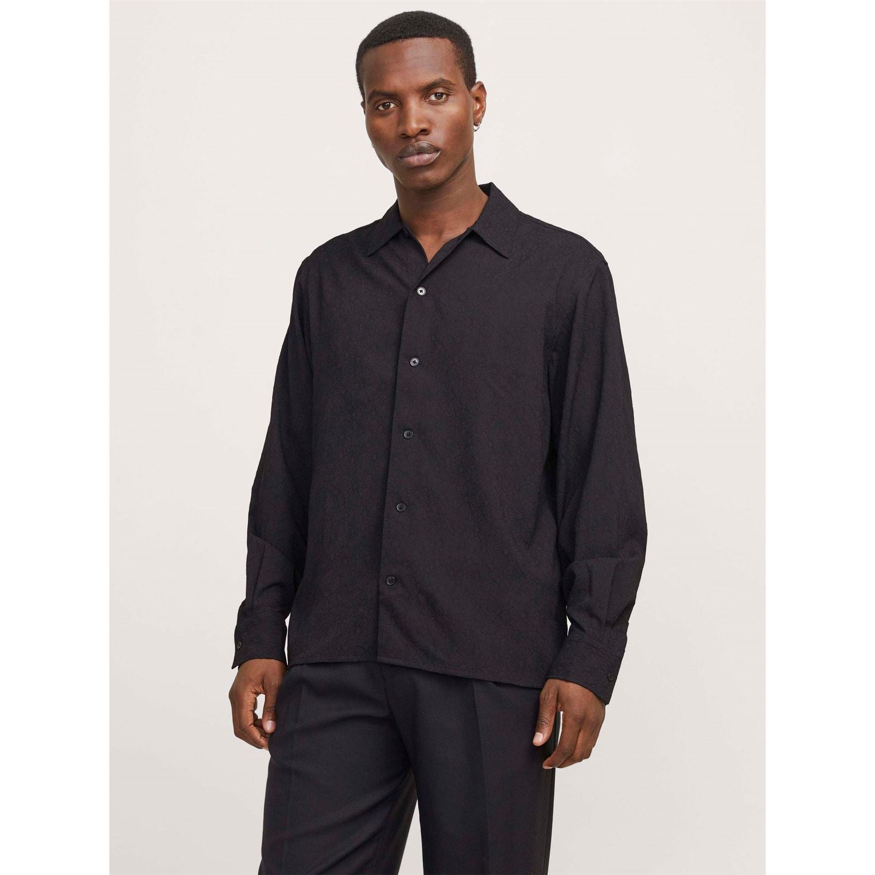 Jack and Jones Jacquard Long Sleeve Plain Shirt