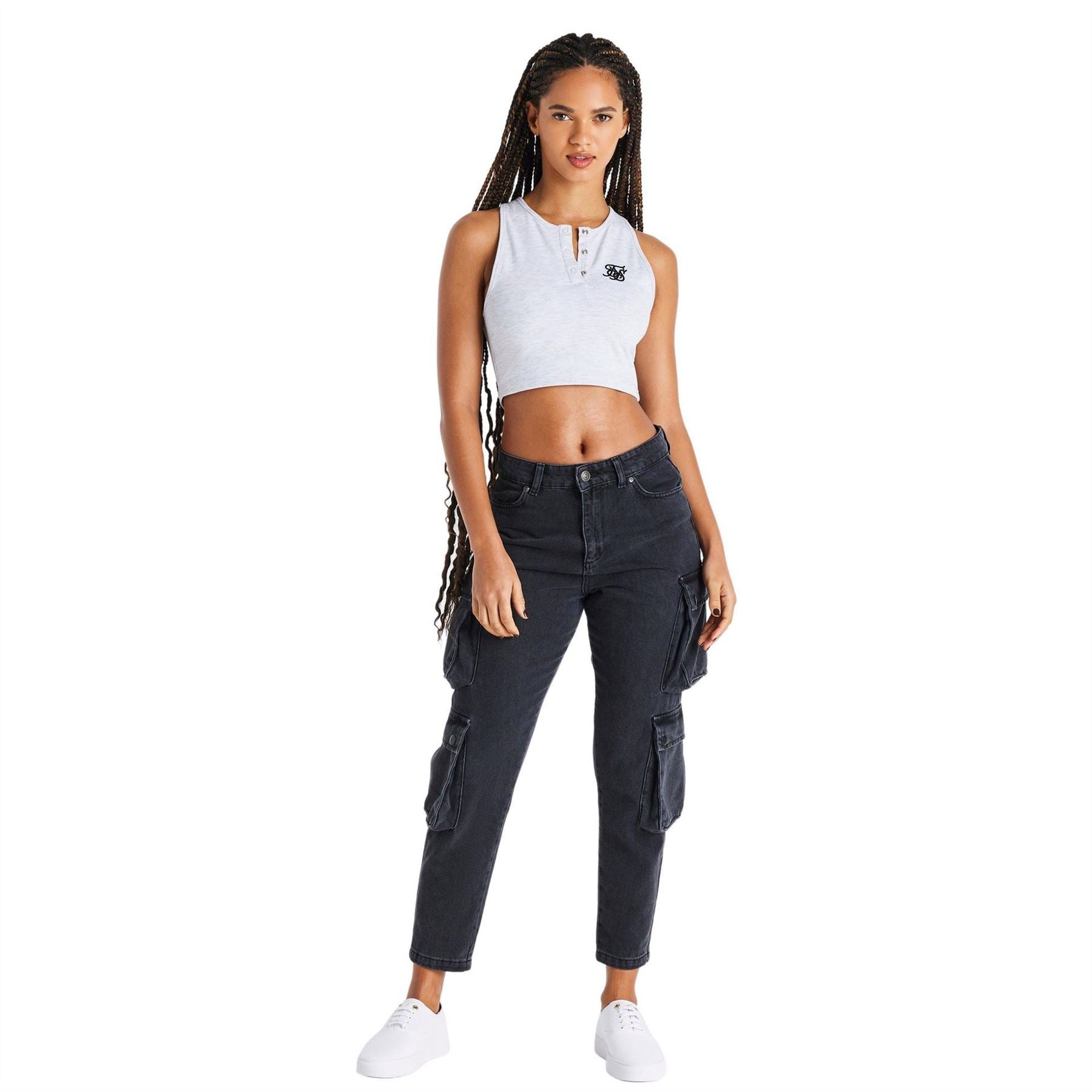 SikSilk Cropped Slim Fit Popper Vest