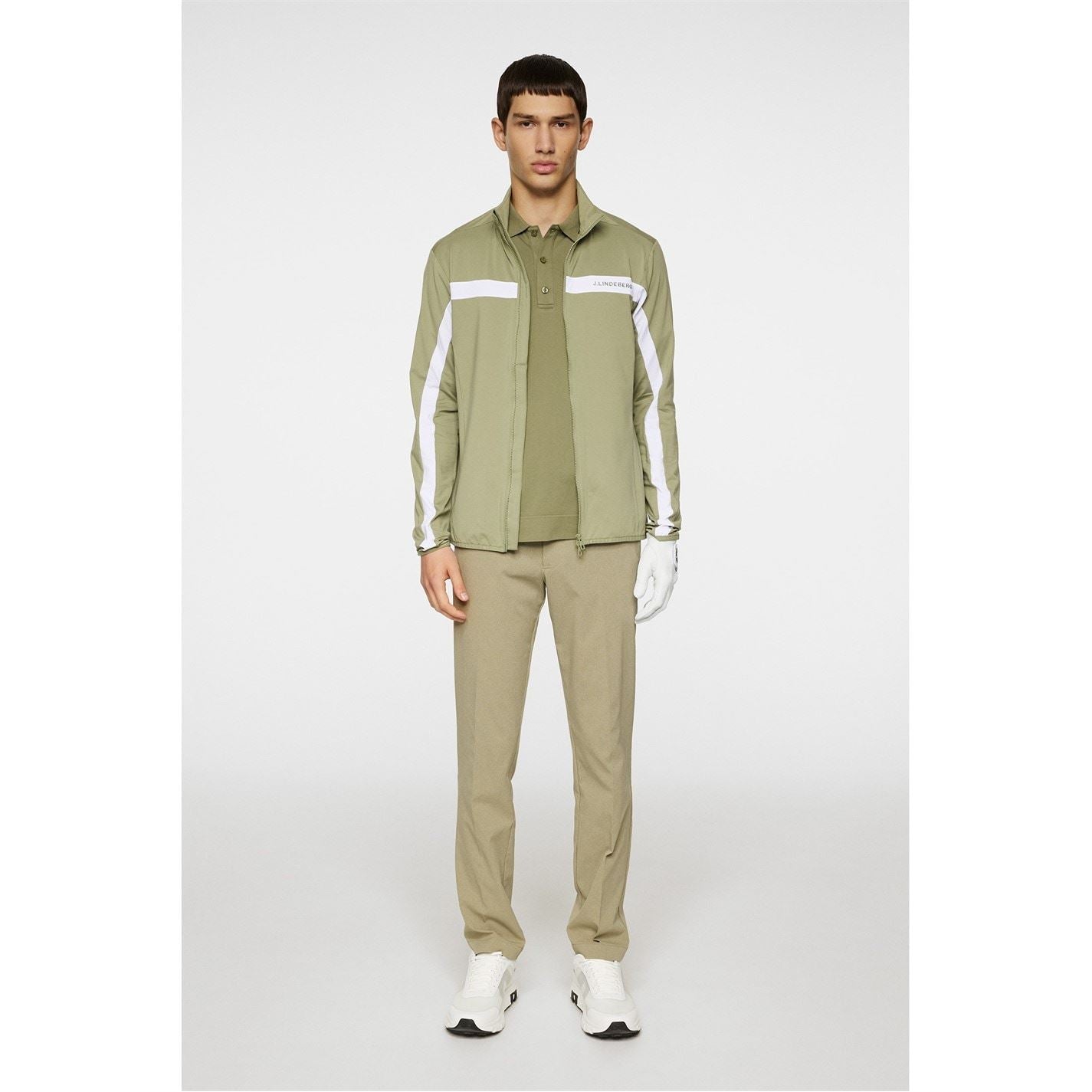 J Lindeberg Golf Jarvis Vertical Logo Funnel Neck Long Sleeve Top