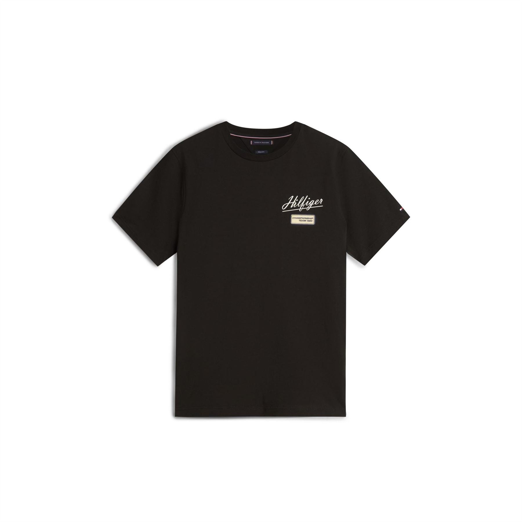 Tommy Hilfiger Embroidered Lettering Crew Neck Short Sleeve Jersey T-Shirt