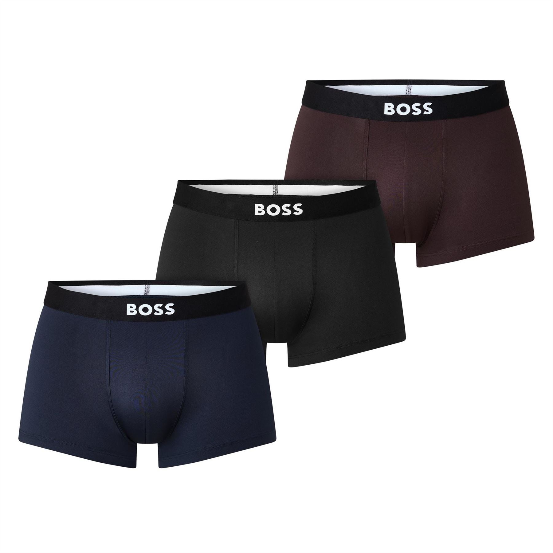 Boss Men's 3-Pack Plain Design Microfibre Trunks