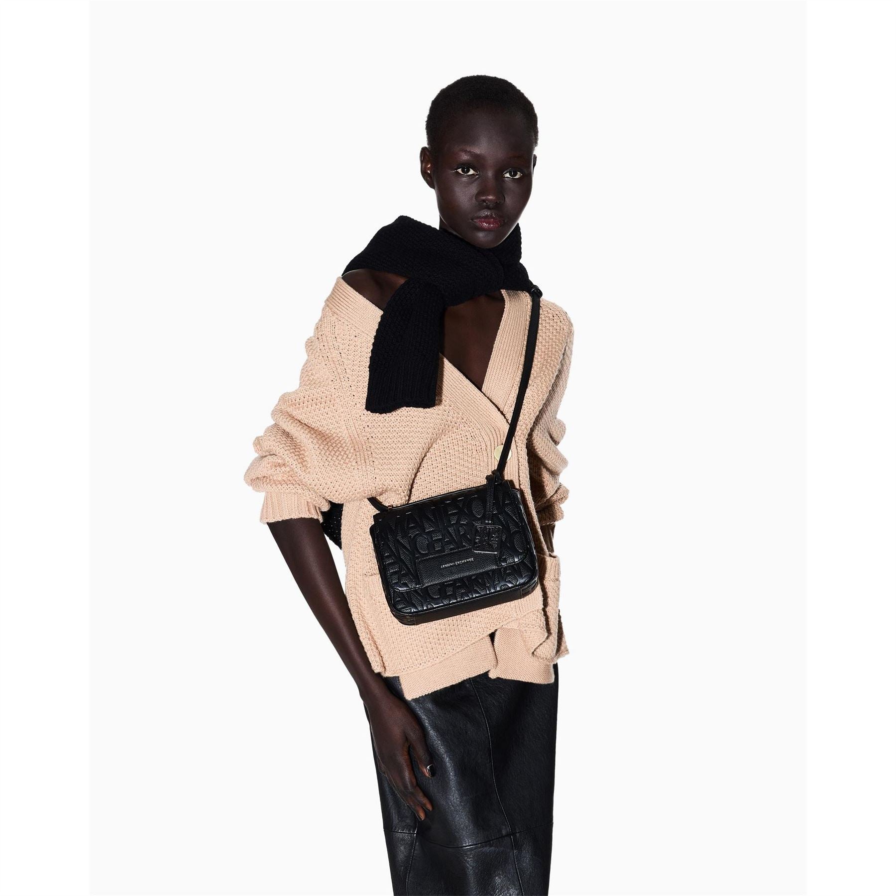 Armani Exchange Exchange Messenger Bag with Embossed Logo