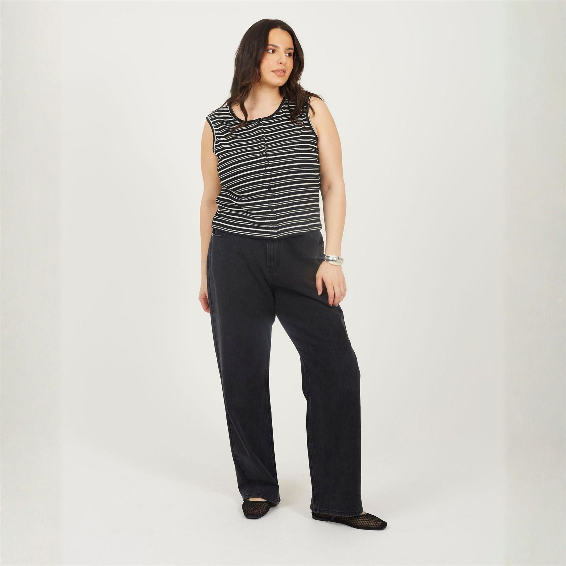 Brave Soul Womens Plus Size Jeans Wuth Turn Up Hem