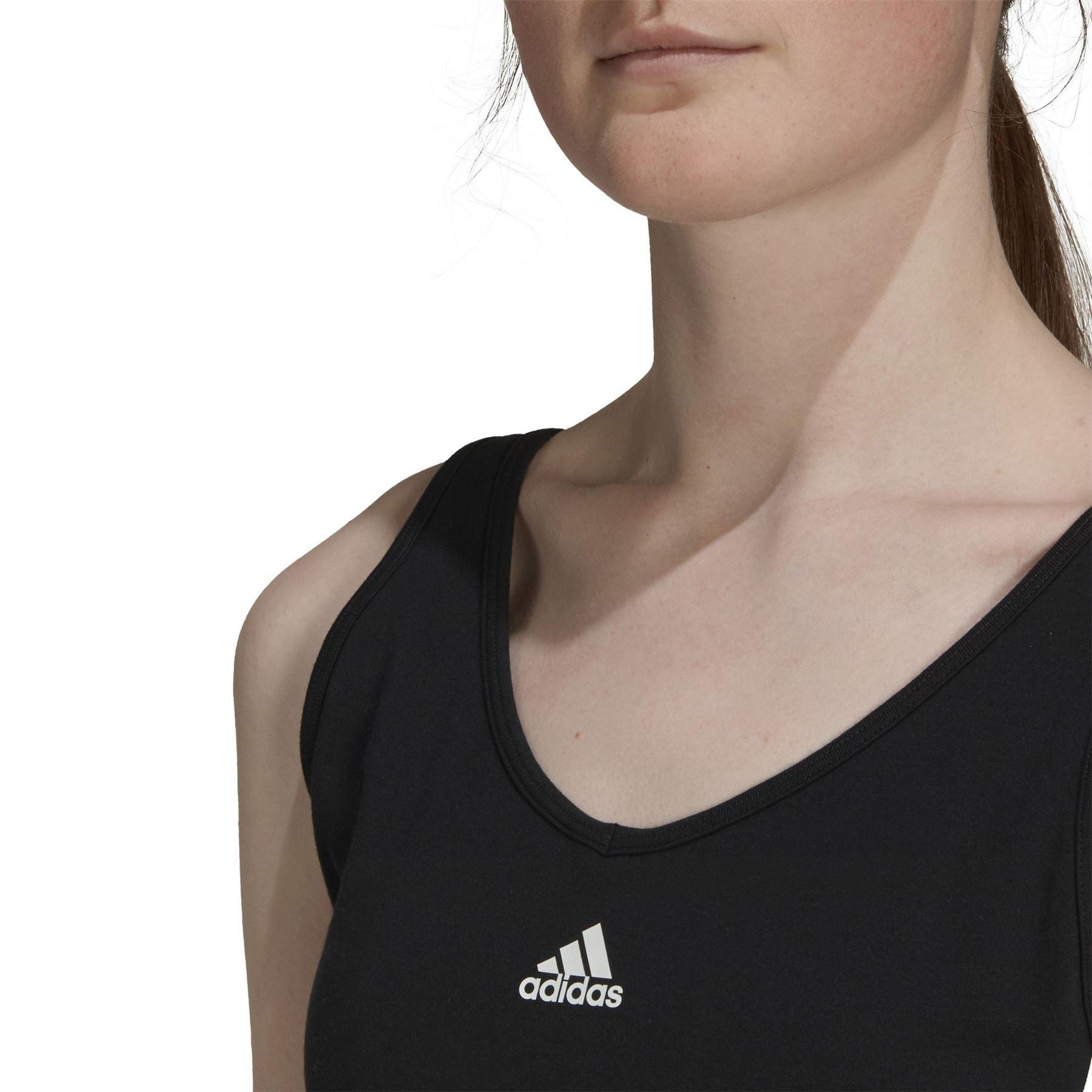 adidas 3 Stripes Crop Top With Removable Pads