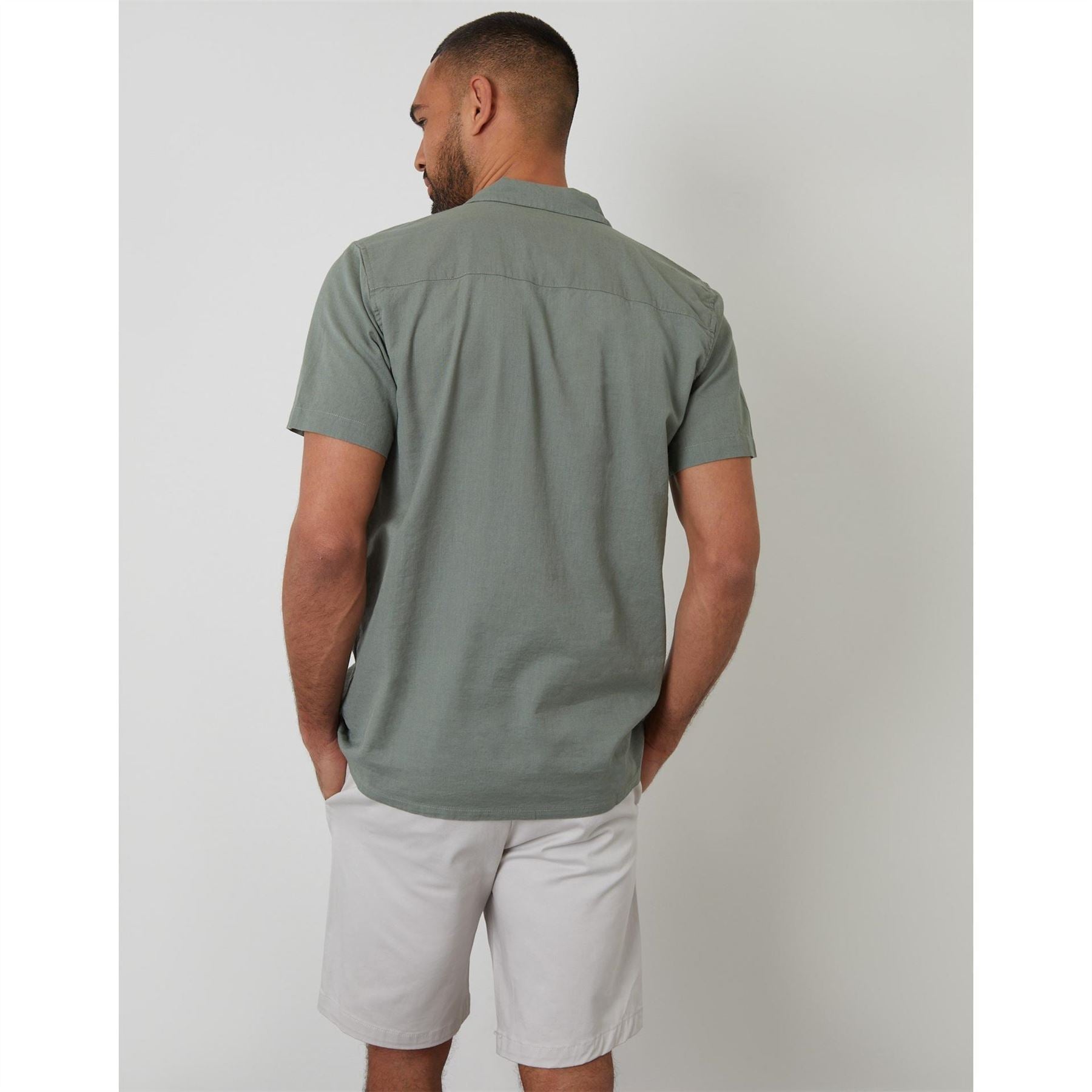 Threadbare Regular Fit Short Sleeve Point Collar Shirt
