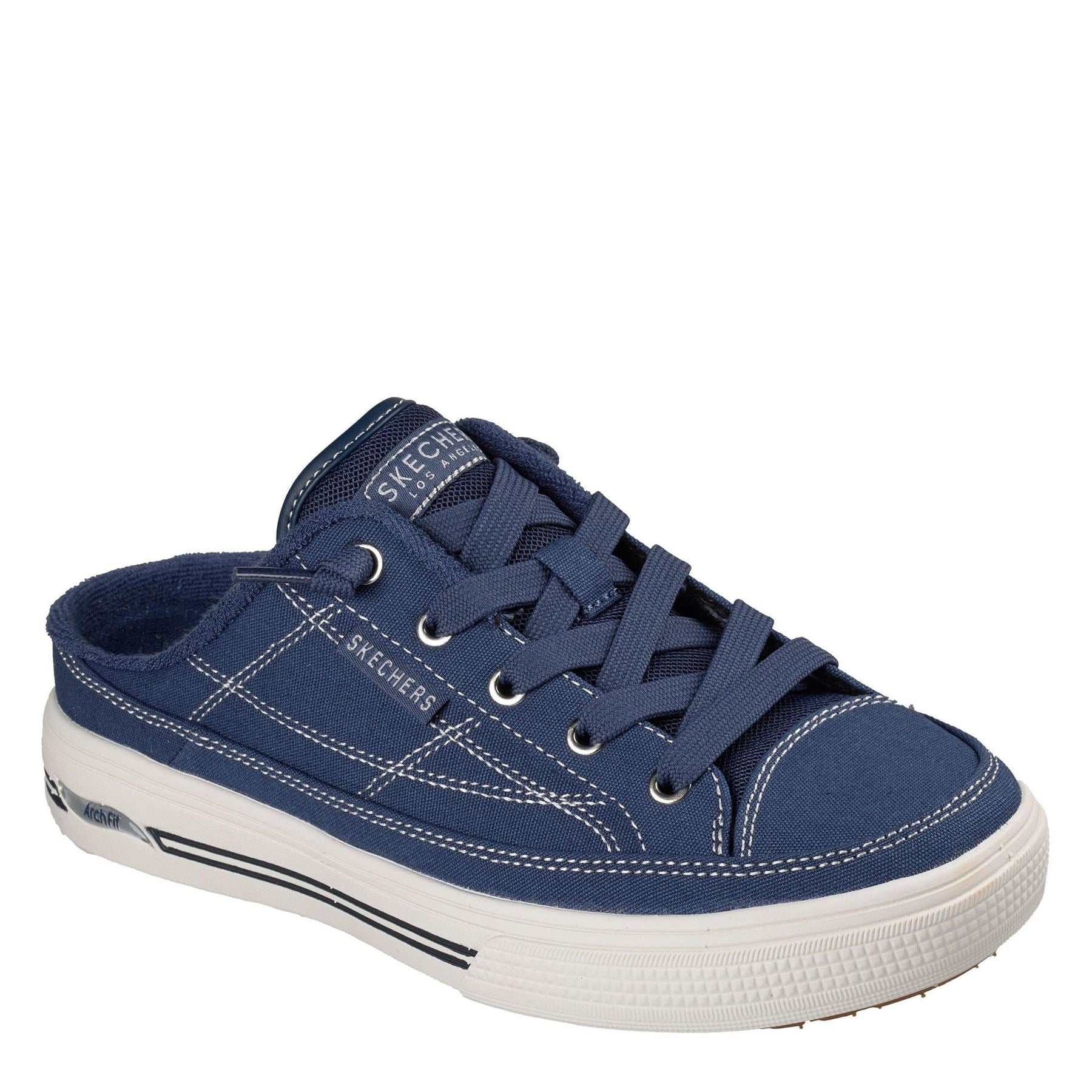 Skechers Arch Fit Sneakers Lace Up Stitched Toe Mules