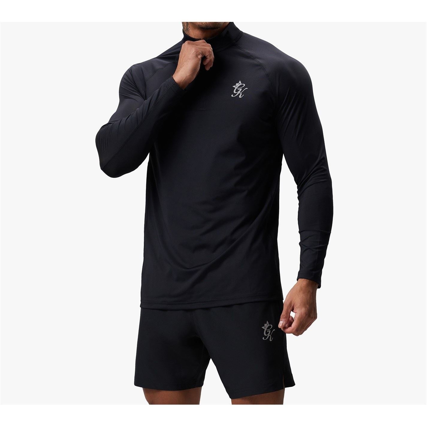 Gym King Energy Quarter Zip Funnel   Black