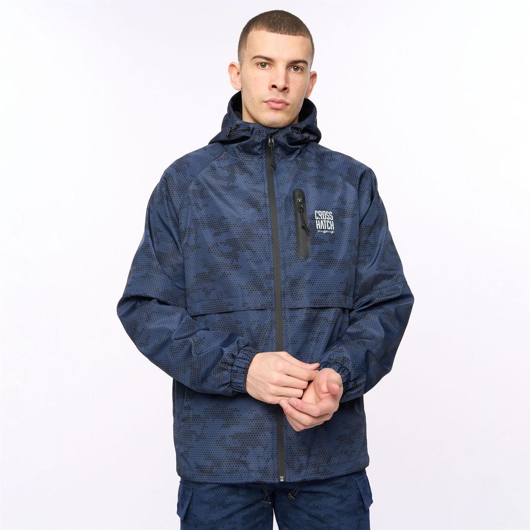 Crosshatch Allover Print Jacket