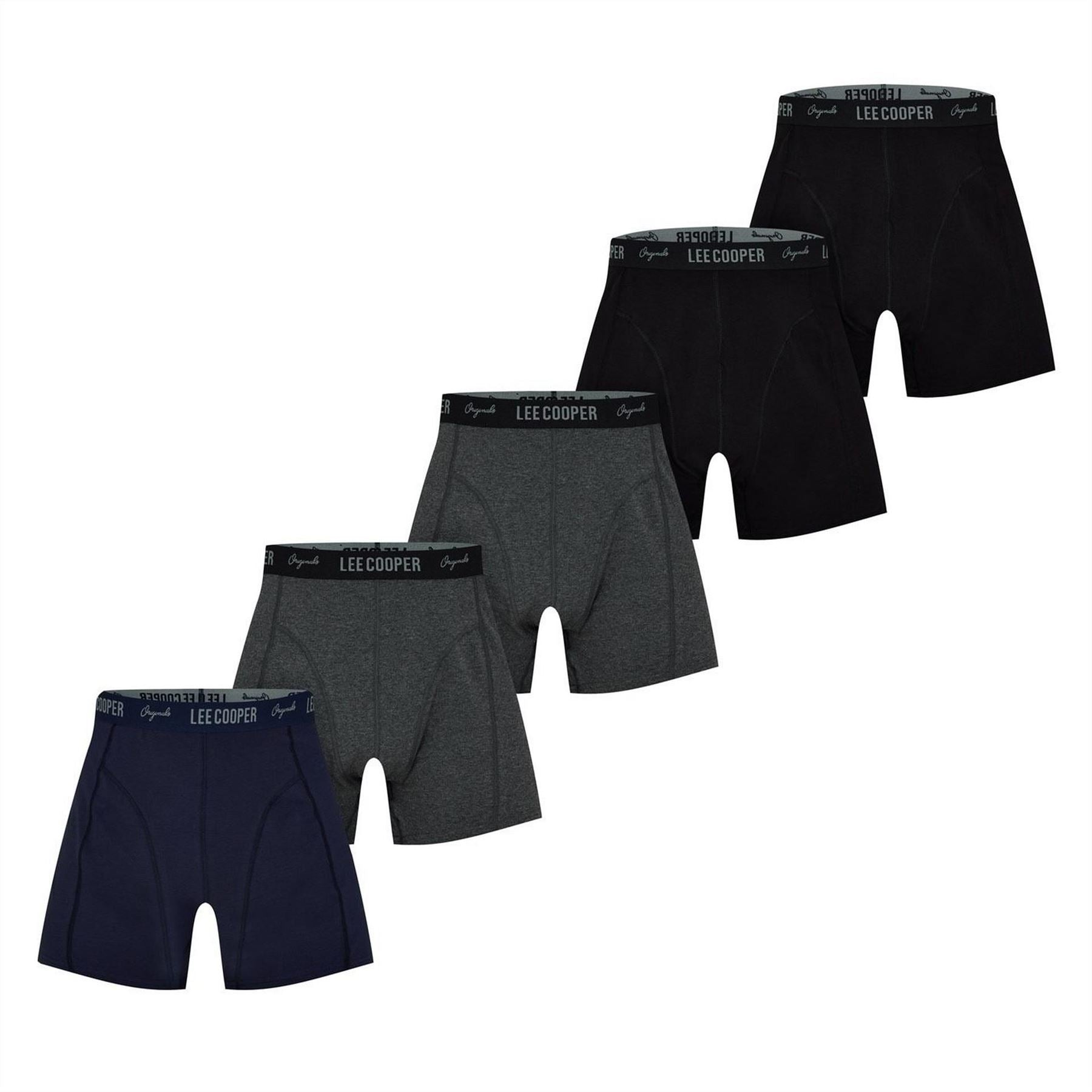 Lee Cooper Mens Cooper Essential Boxer Trunk 5 Pack
