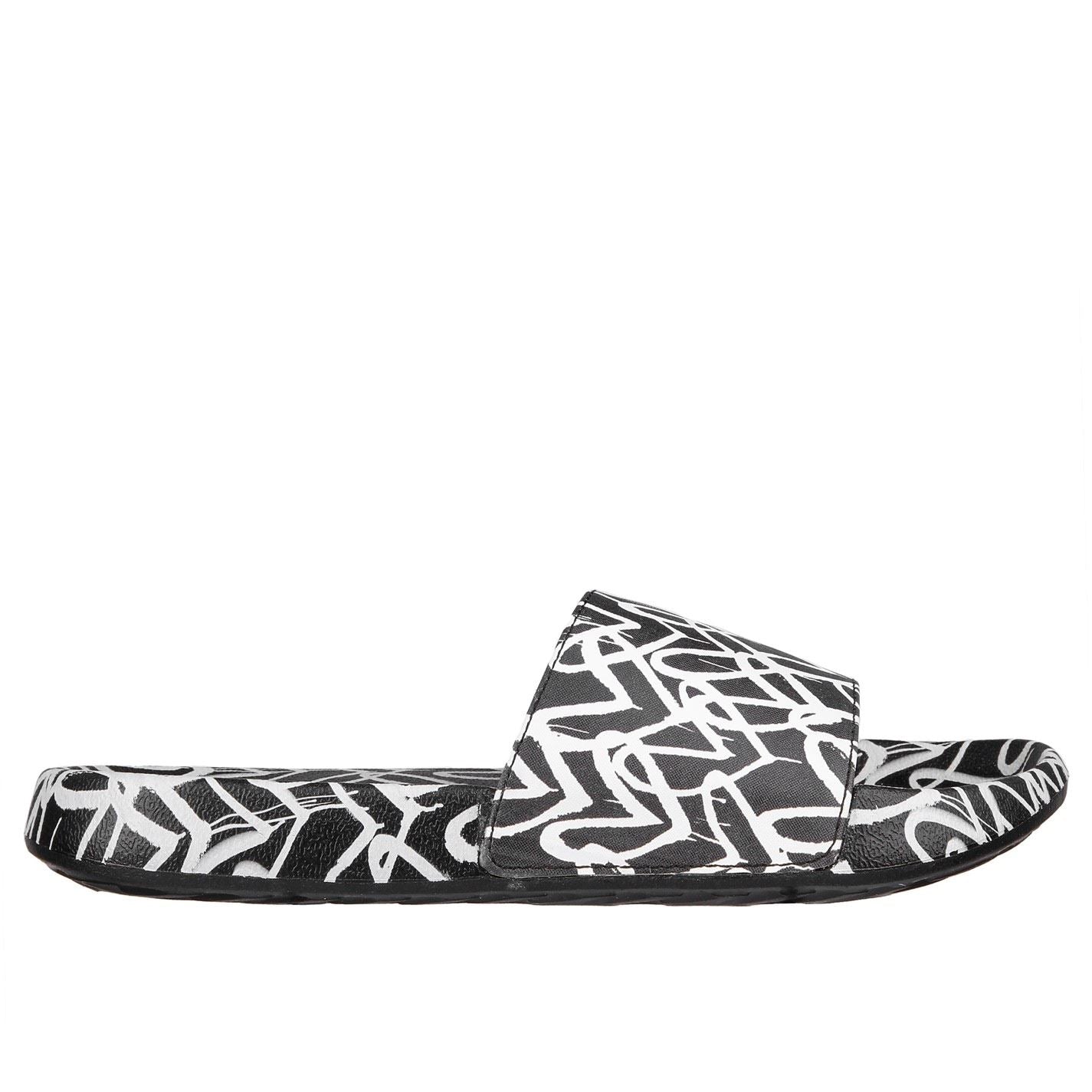 Skechers James Goldcrown Heart Print Slide Sliders Girls