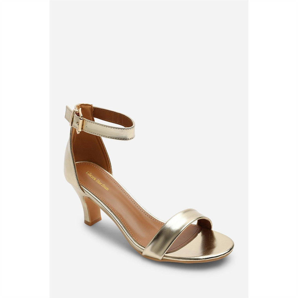 Wheres That From Two Strap Mid Block Heels