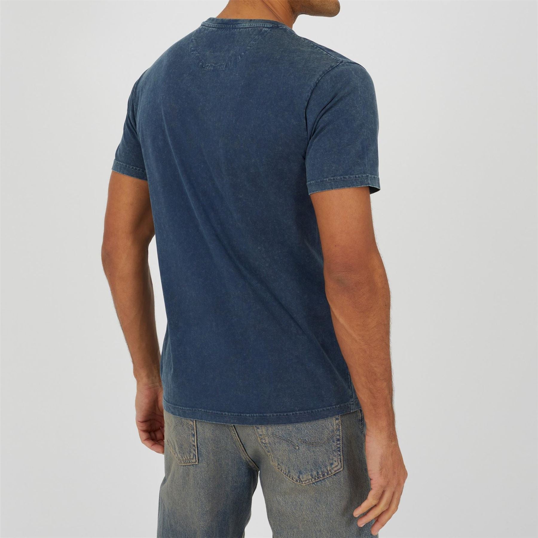 Brave Soul Mens Crew Neck Acid Wash T-Shirt