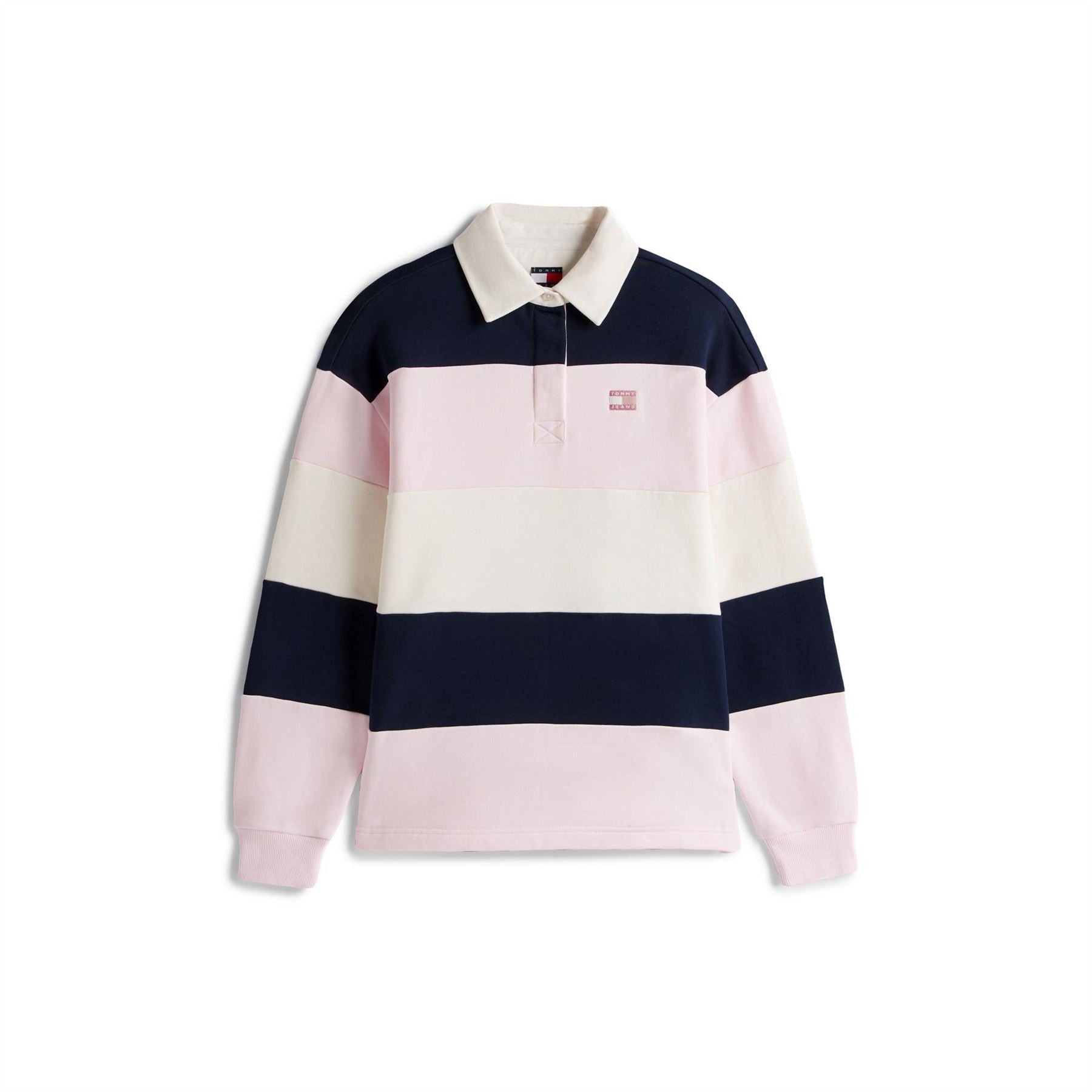 Tommy Jeans Badge Collared Neck Long Sleeve Rugby Shirt