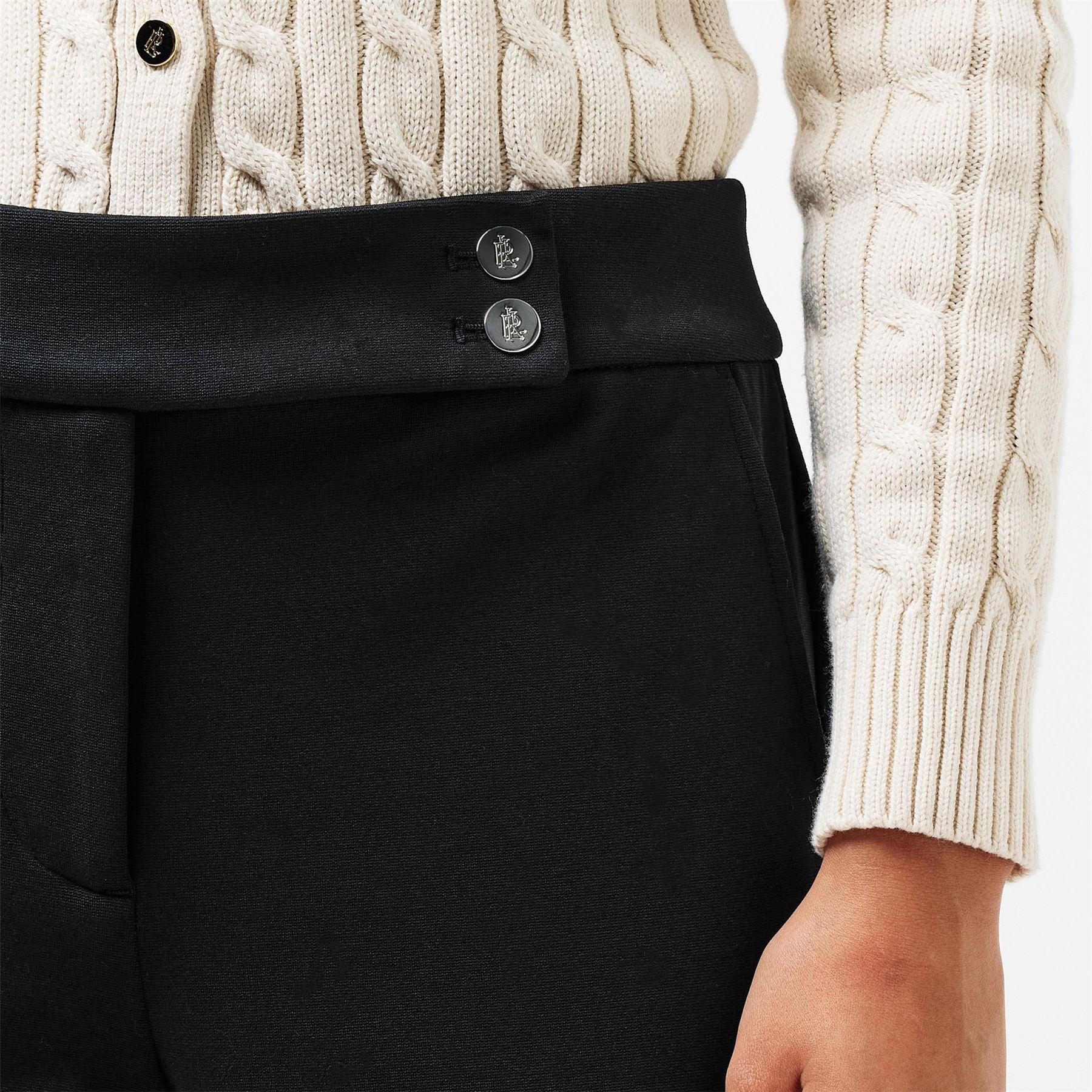 Lauren by Ralph Lauren Real Leather Zinleah Straight Leg Trouser