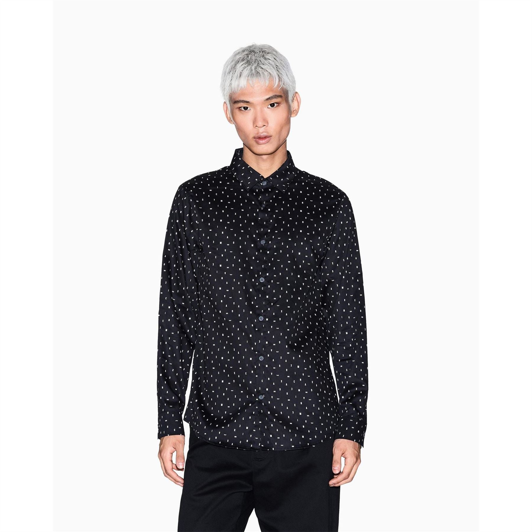 Armani Exchange Exchange Collared Neck Long Sleeve Shirt