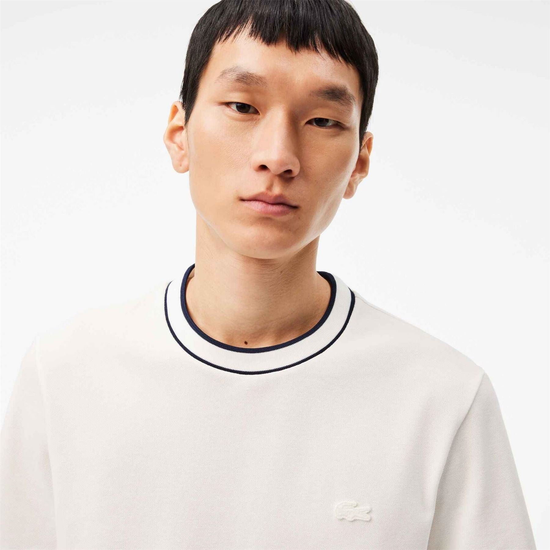 Lacoste Pique Stripe Collar T-Shirt