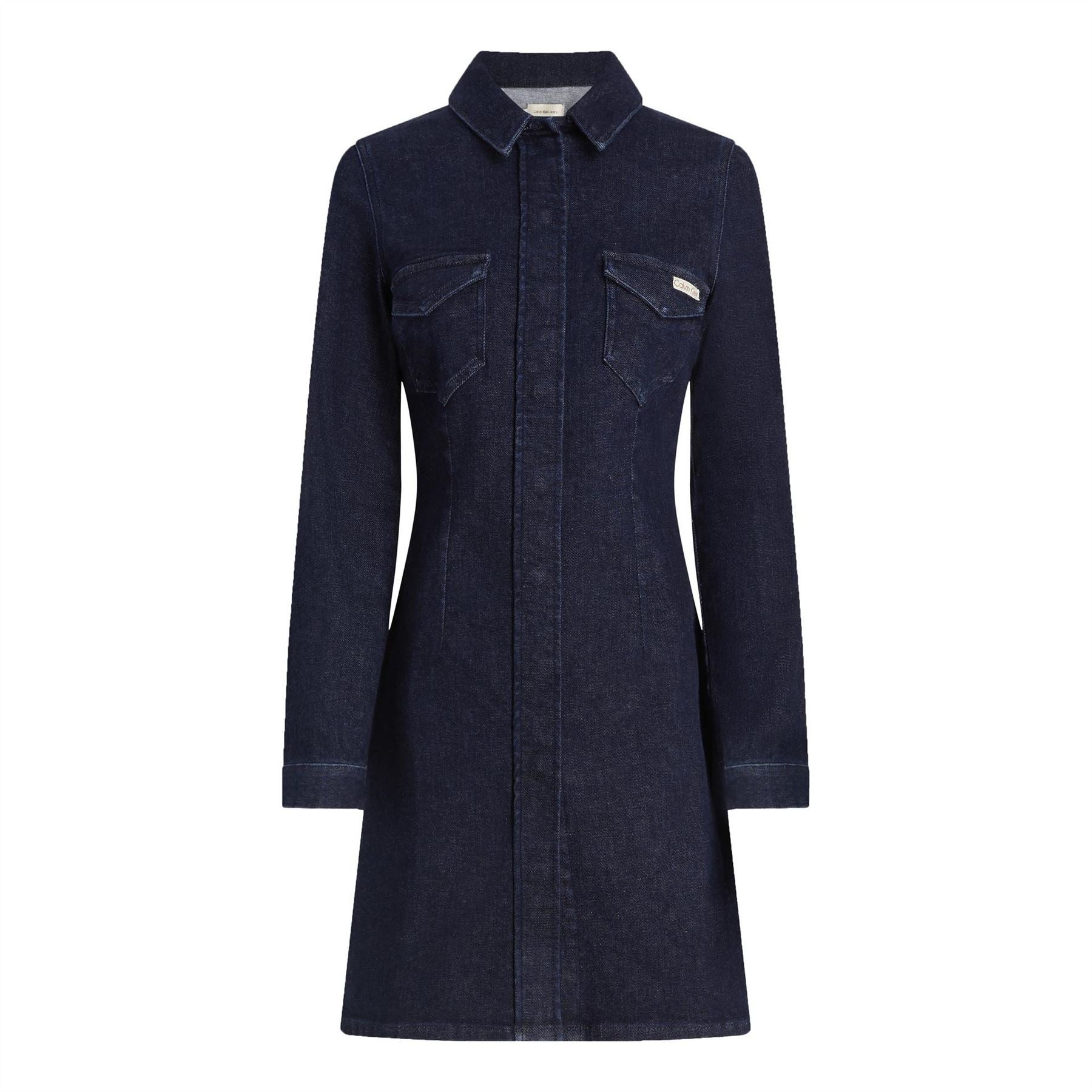 Calvin Klein Jeans Lean Collared Neck Mini Shirtdress