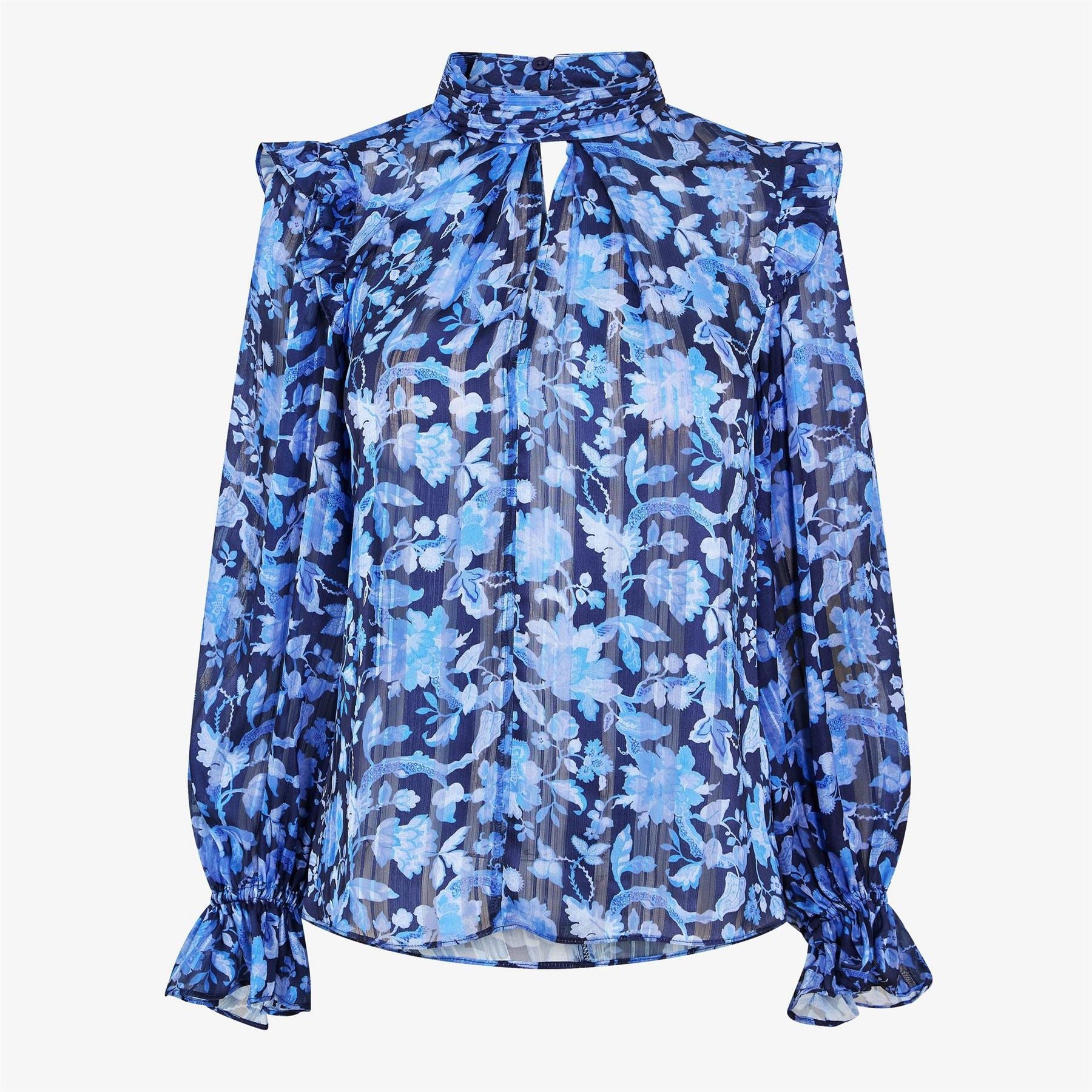 French Connection Cynthia High Neck Relaxed Fit Blouse