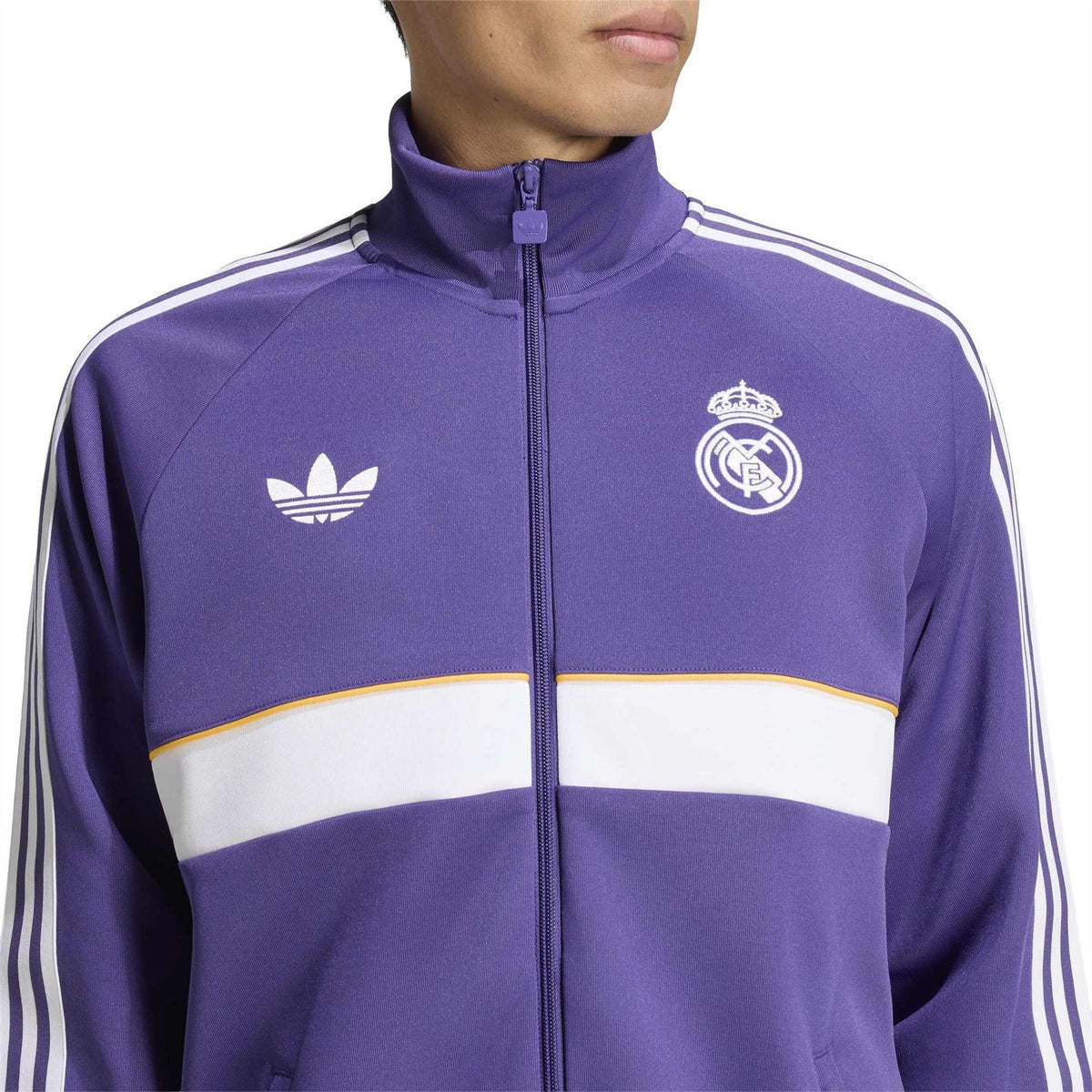 adidas Og Real Madrid Long Sleeve Funnel Neck Tracksuit Top