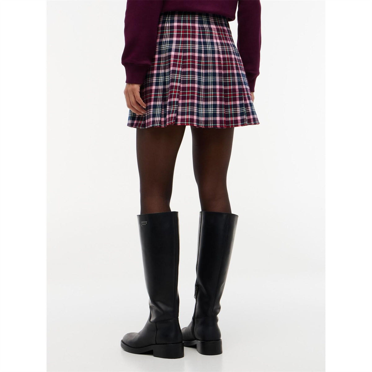 Tommy Jeans Tartan Pleated Mini Skirt